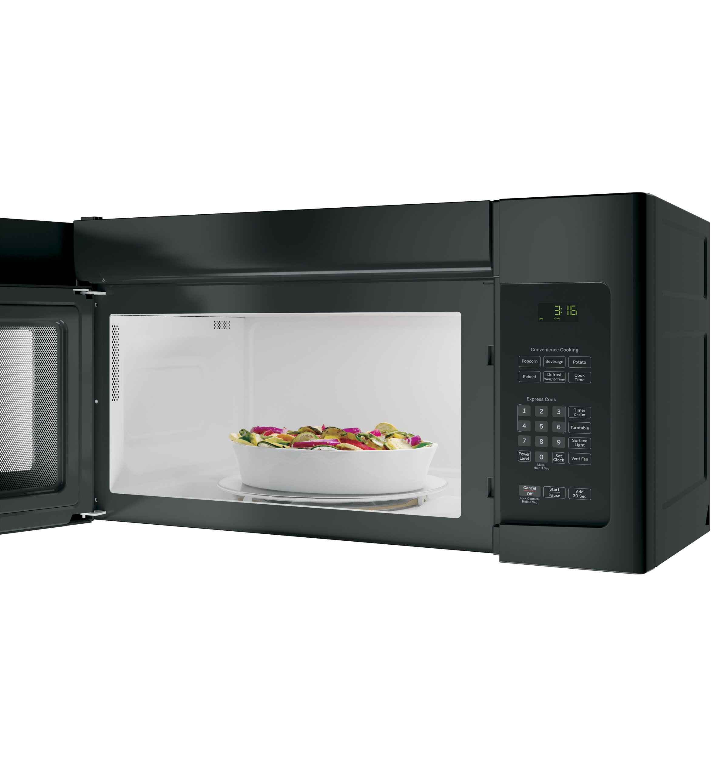 GE 1.6cu ft 1000Watt OvertheRange Microwave (Black) in the Overthe