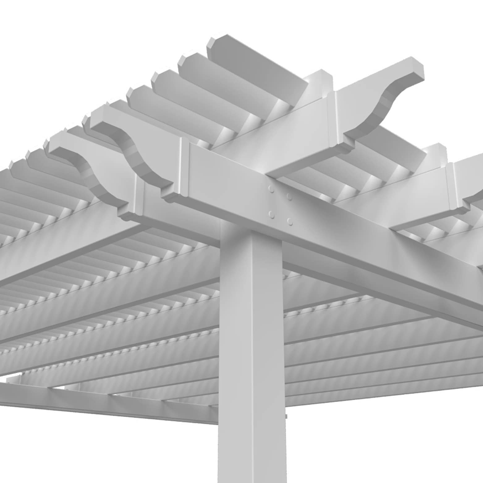 Modern Pergola Kits 16-ft W x 16-ft L x 10-ft H White Vinyl ...