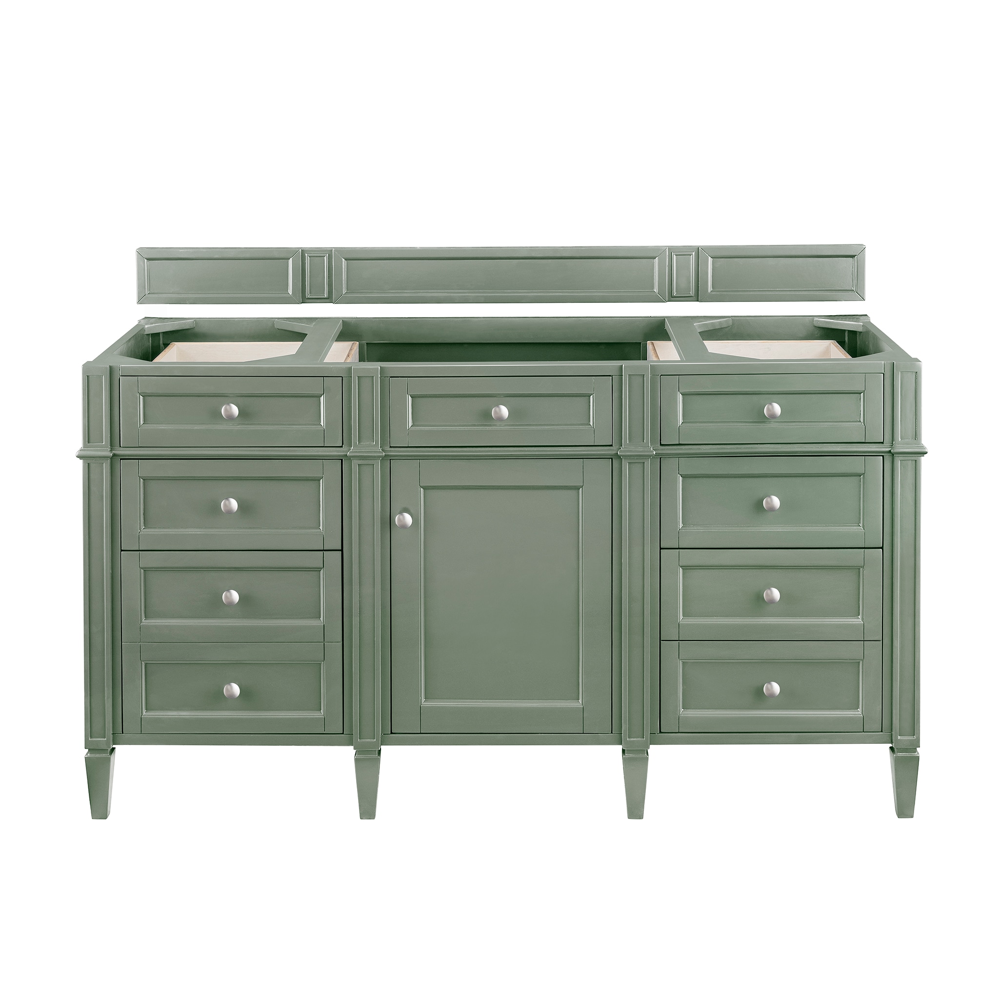 James Martin Vanities 650-V60S-M-SC Brittany 60-in Smokey Celadon Bathroom Vanity Base Cabinet without Top