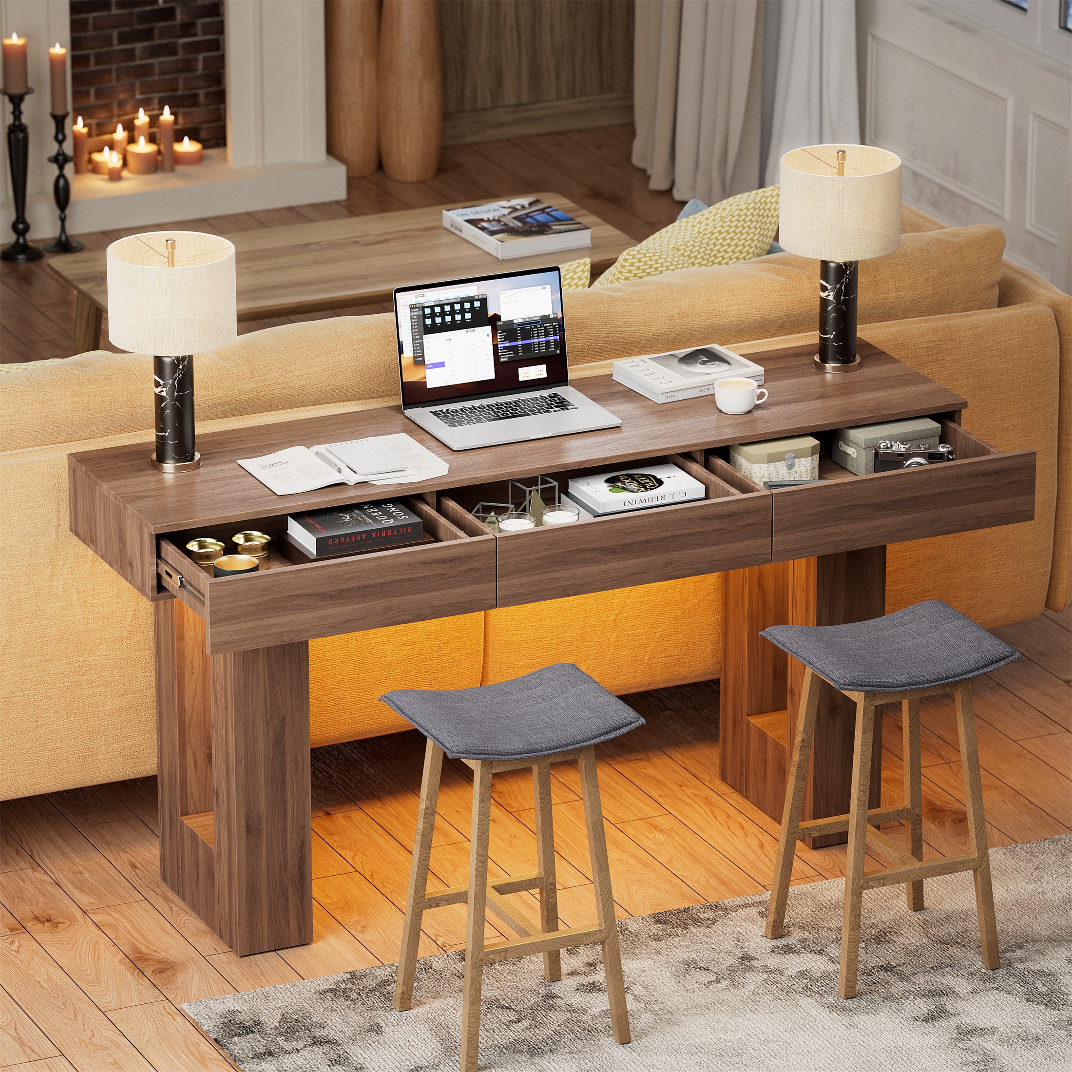 PAKASEPT TTR0059WXY2503328 Modern Brown Console table