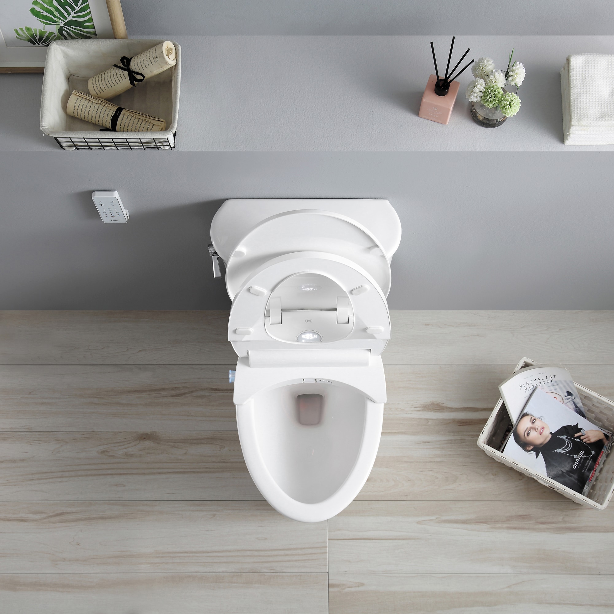 Volta White Elongated Dual Flush Smart Toilet with Bidet