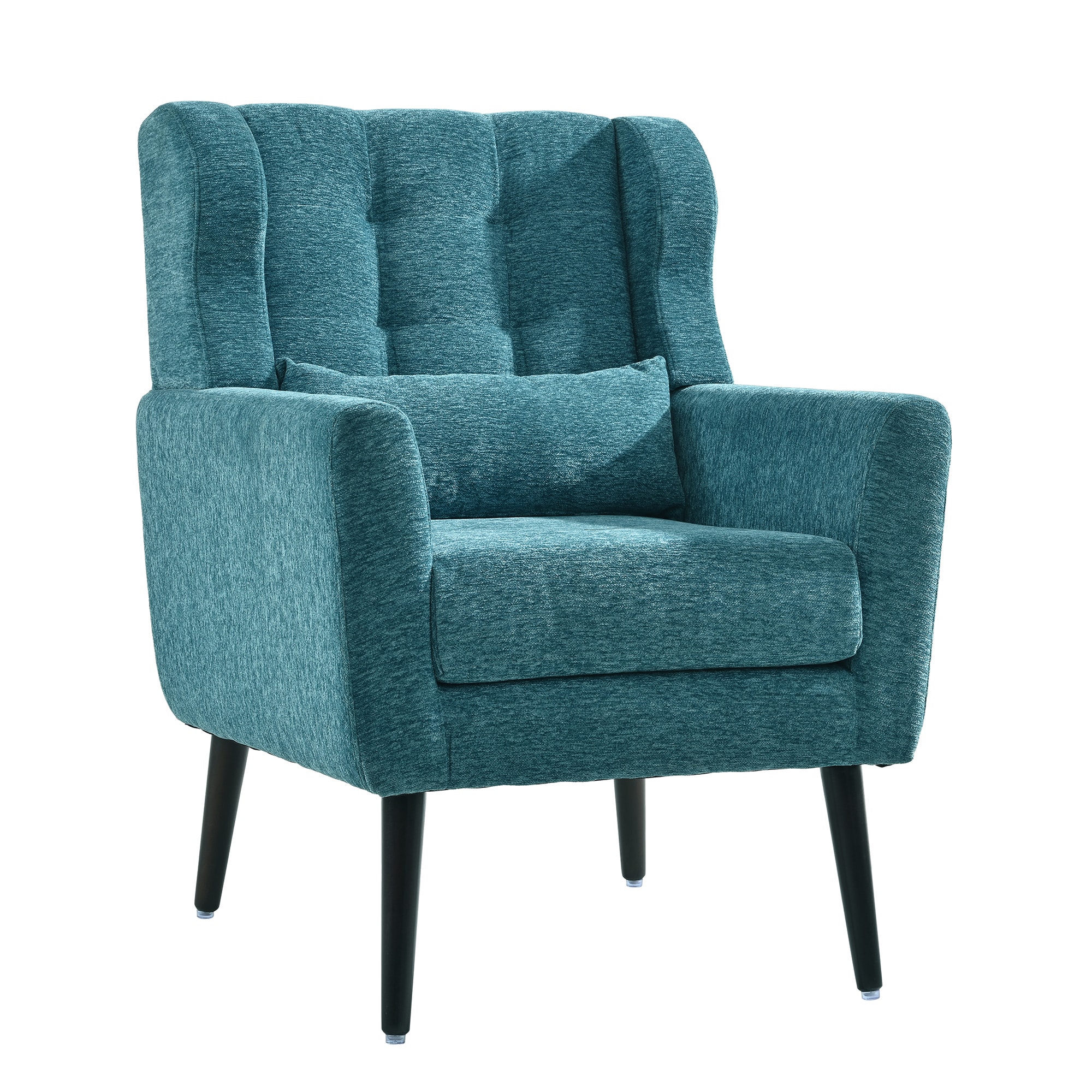 Bybafun YA3700347 Midcentury Teal Chenille Accent Chair