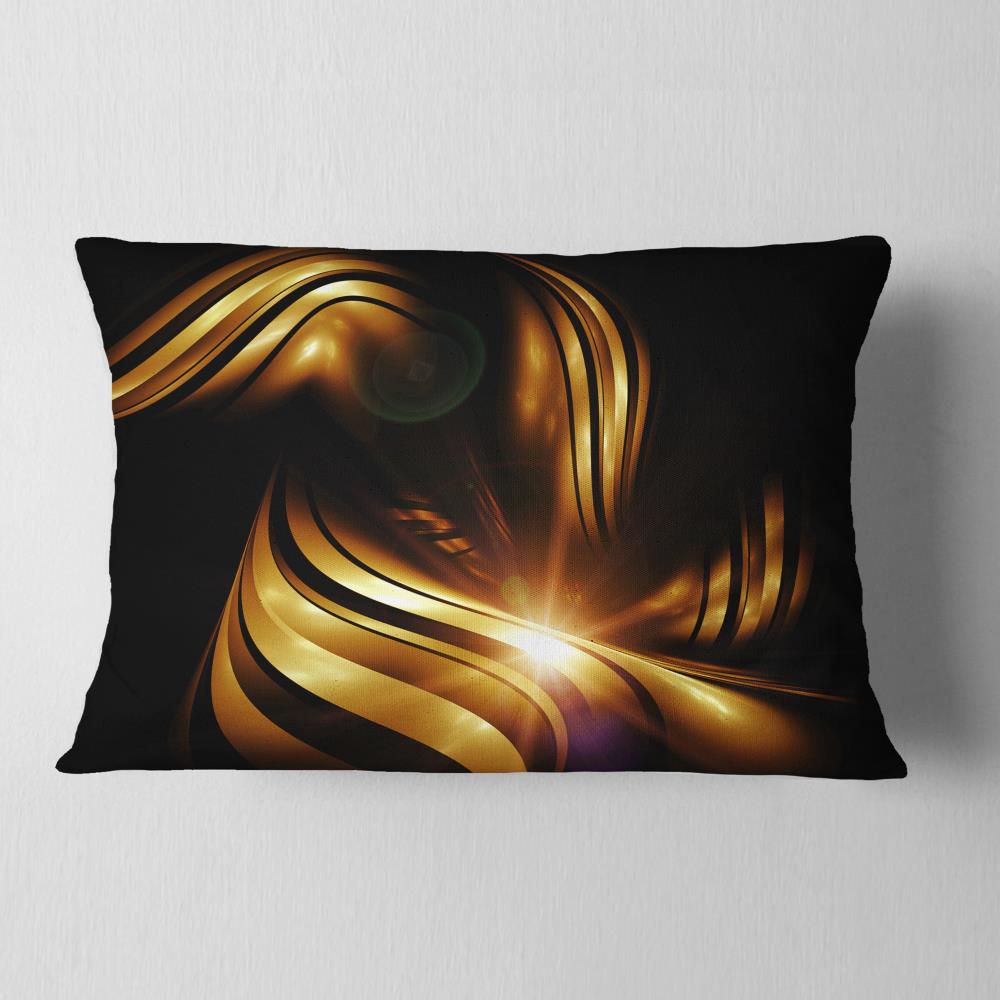 Designart CU13043-12-20 12-in x 20-in Gold Rectangular Indoor Decorative Pillow