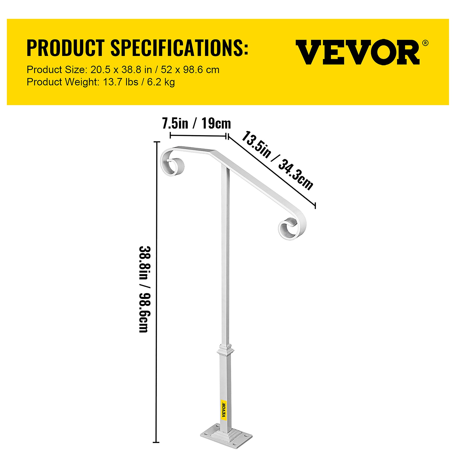VEVOR LTFSBSDDZJSFS0001V0 Interior-Stairpart-Railing - View #8
