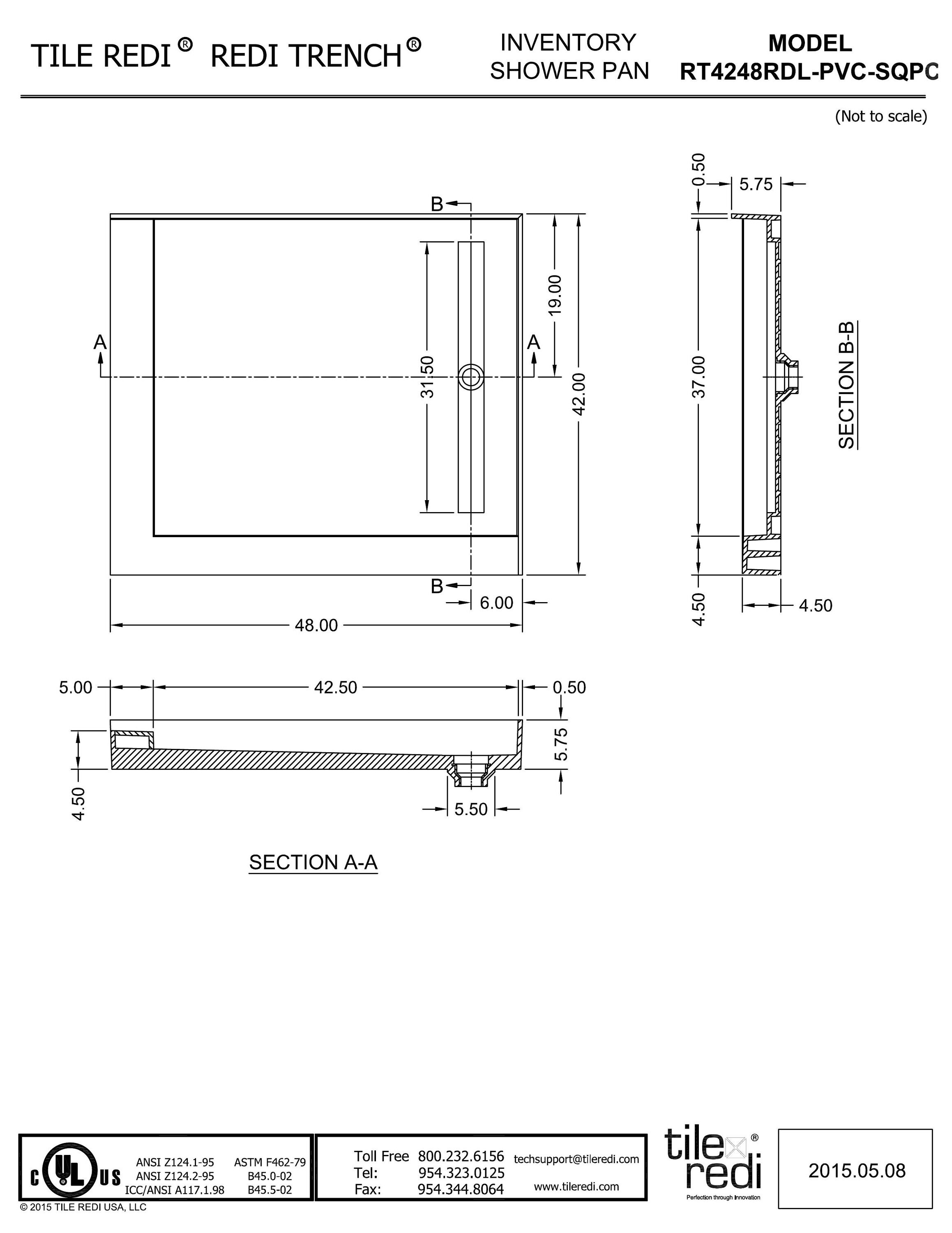 Tile Redi RT4248RDL-PVC-SQPC Shower-Floors - View #9