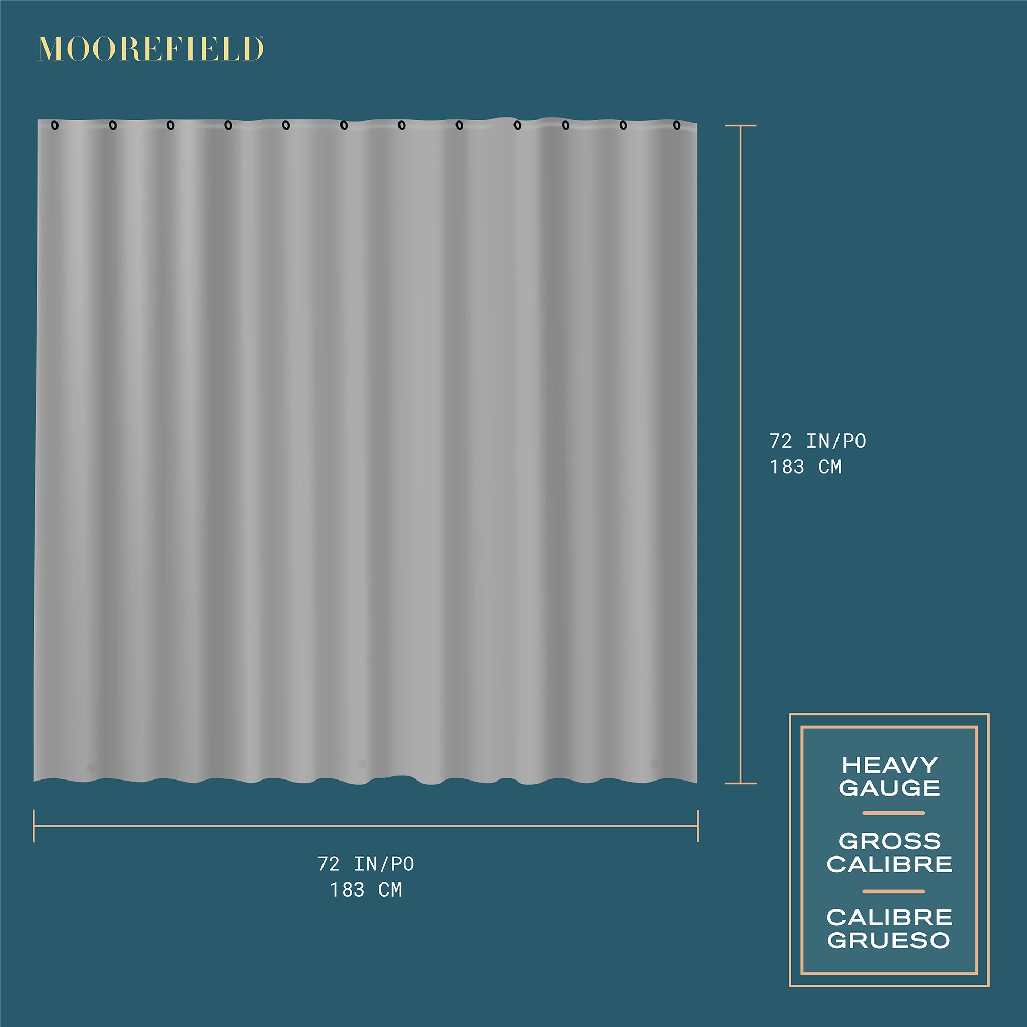 Moorefield LS422GRY Shower-Curtains-Liners - View #5