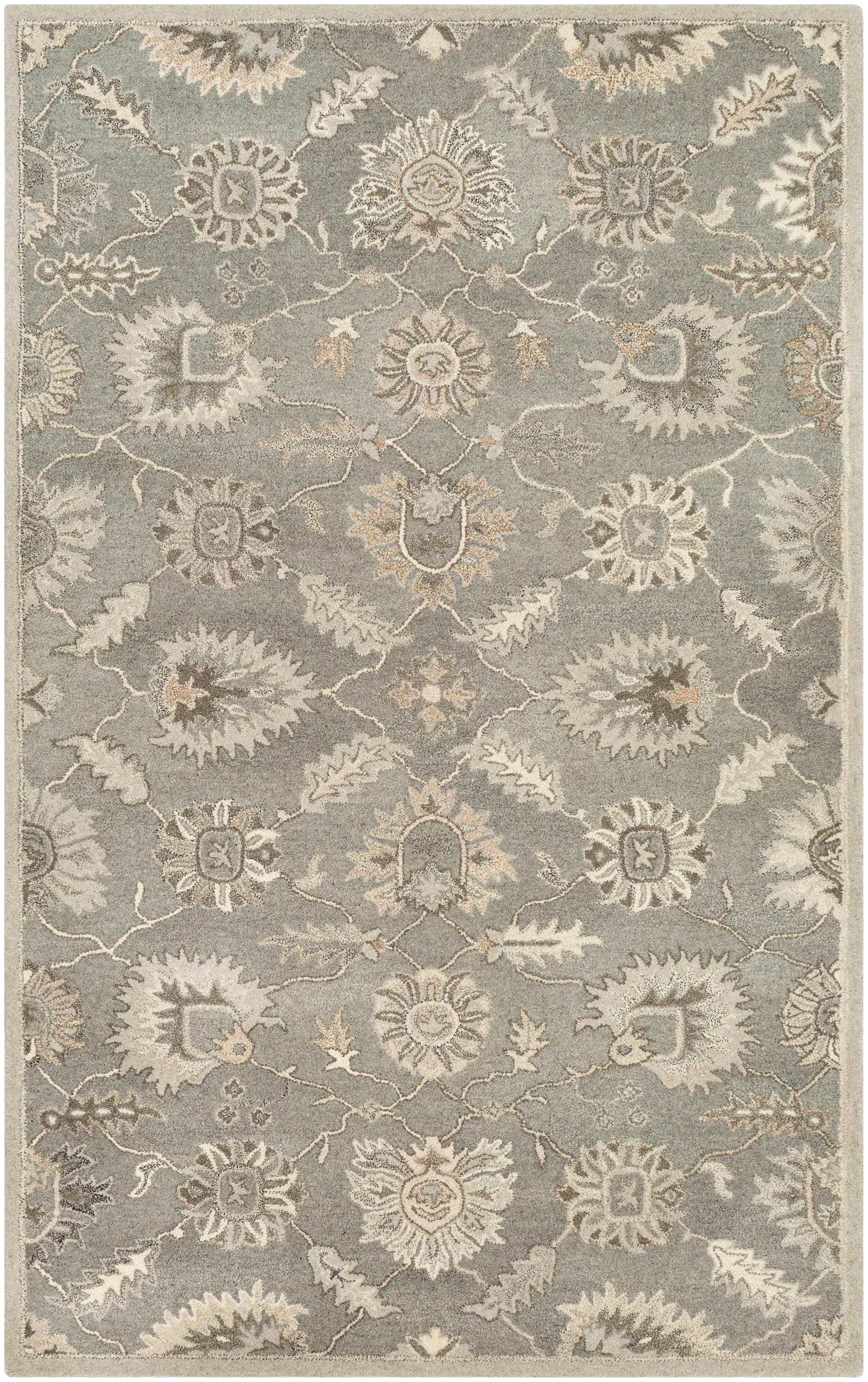 Livabliss CAE1199-58 Caesar 5 x 8 (ft) Tufted Wool Taupe Rectangular Indoor Medallion Oriental Area rug