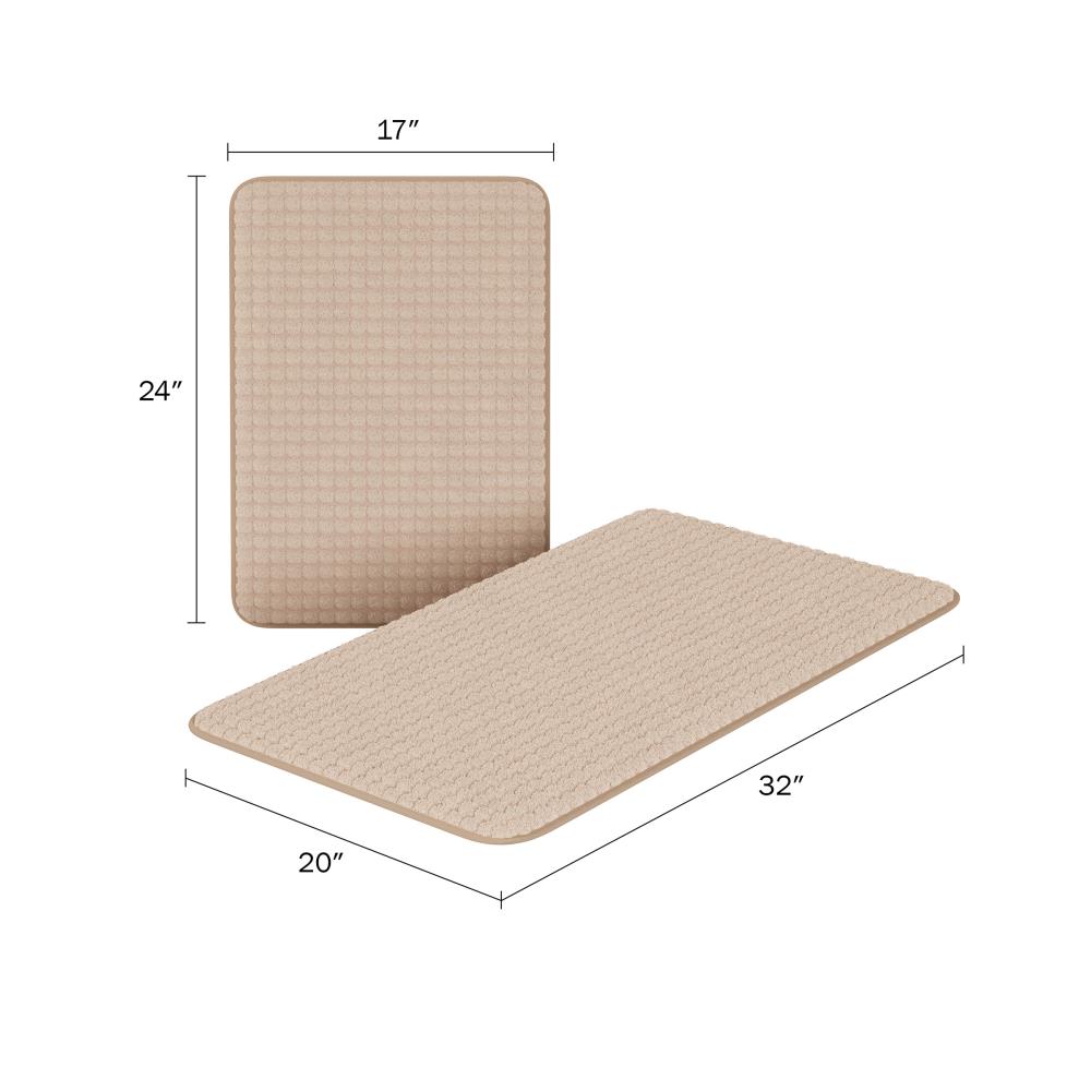 Memory Foam Woven Jacquard Fleece Extra Long Bath Mat by