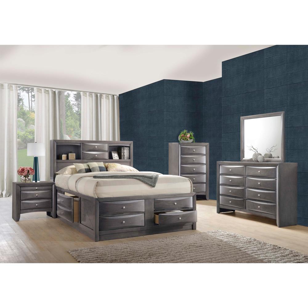 Picket House Furnishings Madison Gray King Wood Captain Bed With Storage At