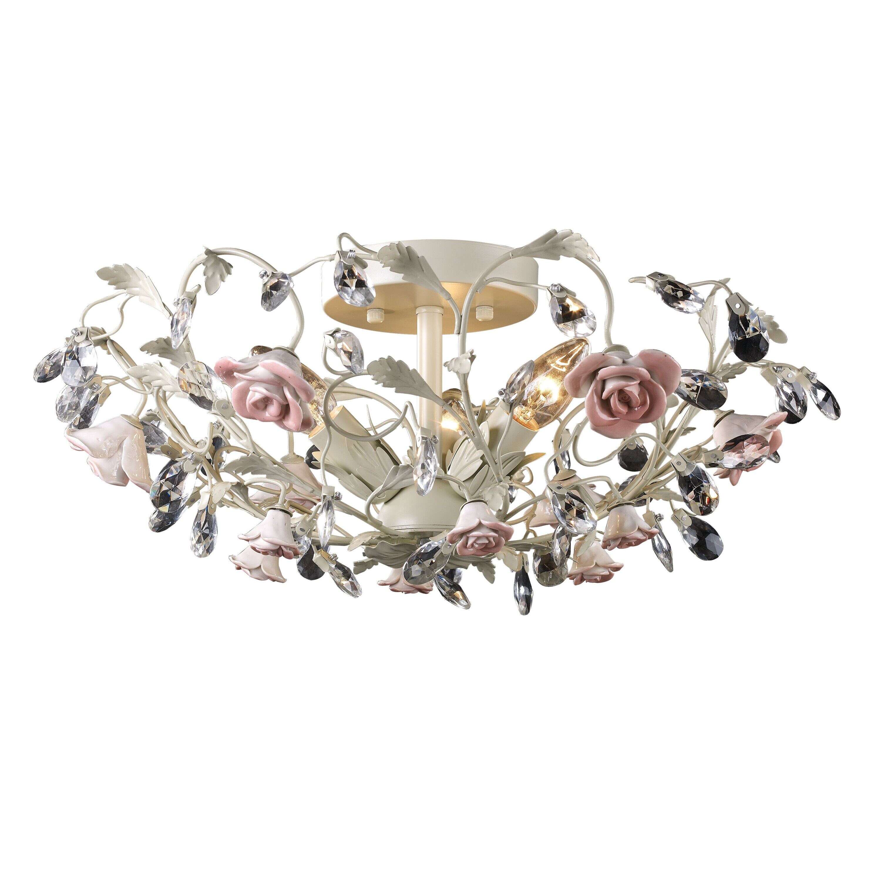 Westmore by ELK Lighting LW-2023260600775 3 light 3 -Light 17-in Multiple finishes Off-white Semi Flush Mount Light