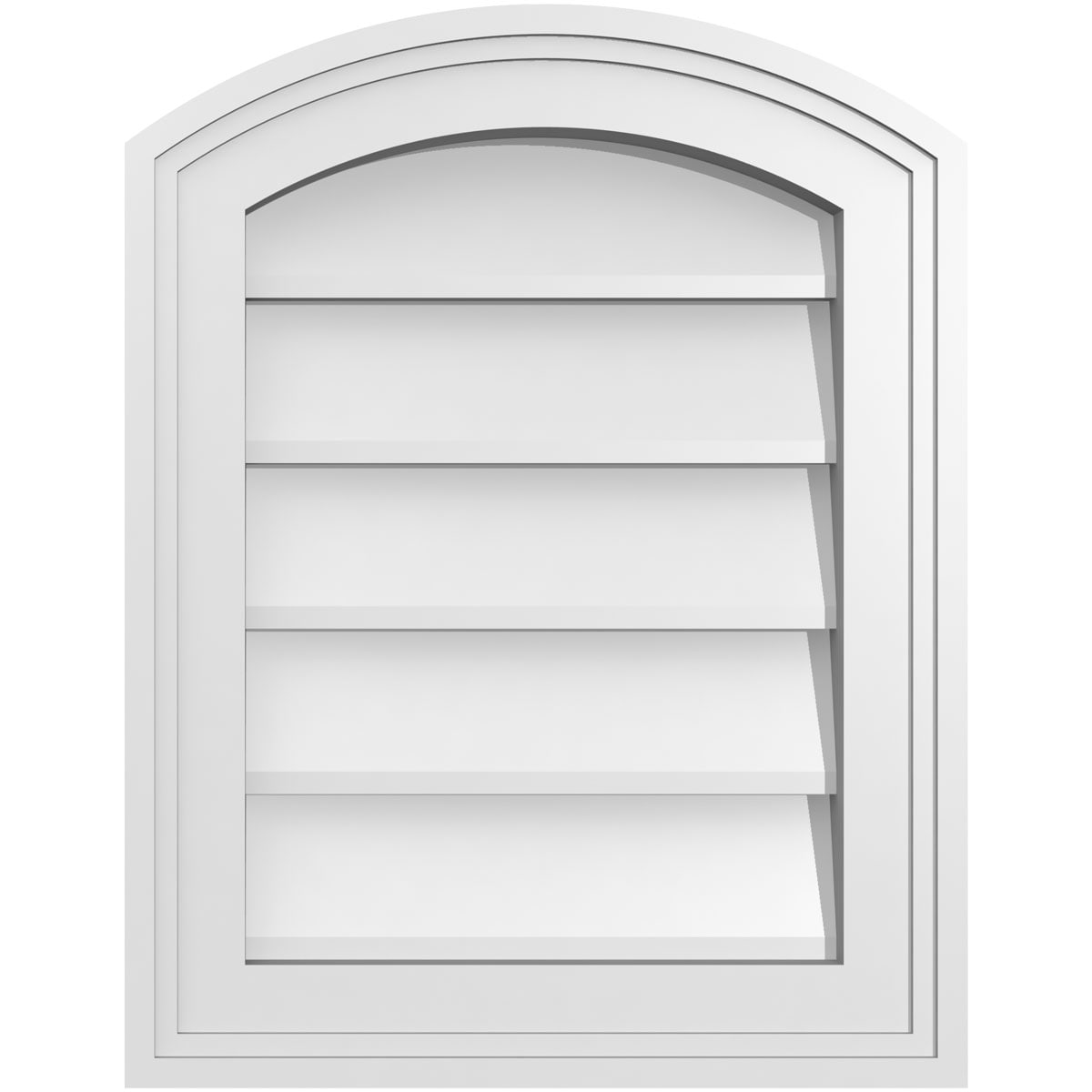 Ekena Millwork GVPAR14X1802SN 14-Inches x 18-Inches Off-white Round top PVC Gable Louver Vent