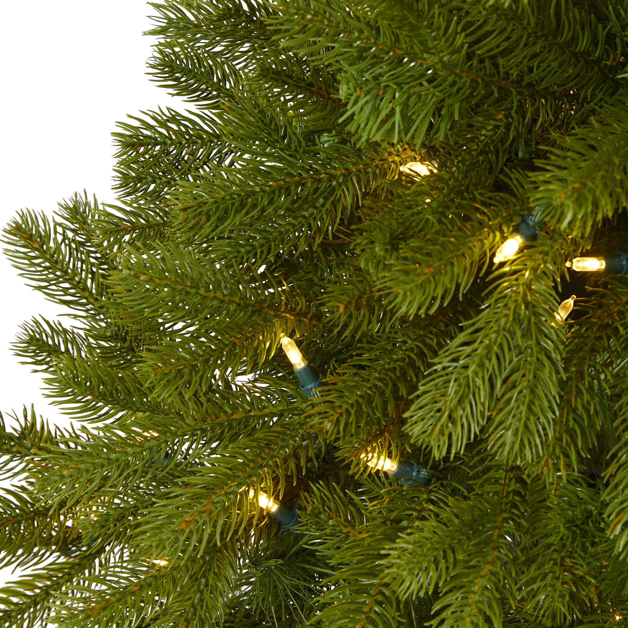 Nearly Natural 4-ft Spruce Pre-lit Artificial Christmas Tree with White ...