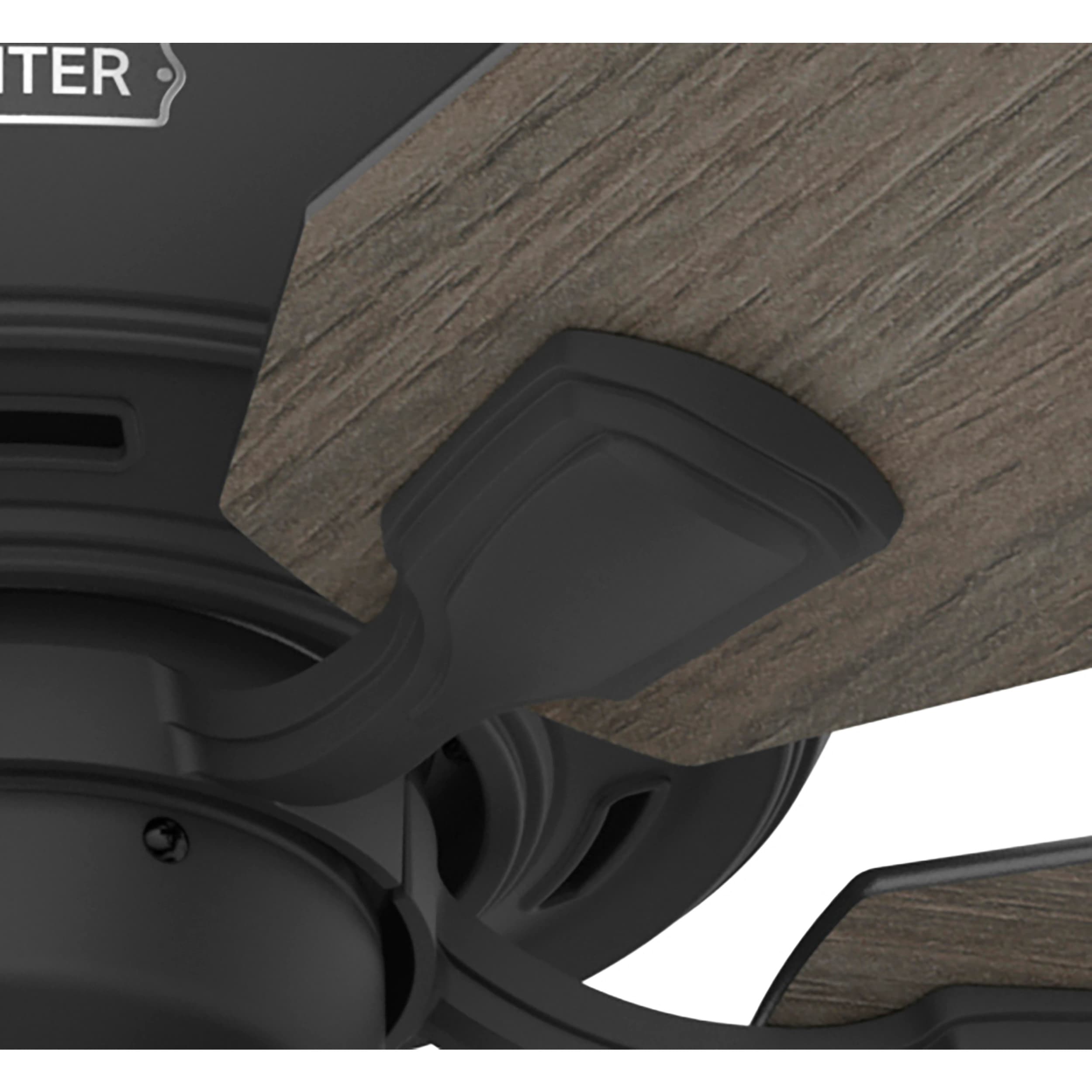 52" Matte Black 5-Blade Ceiling Fan with LED Lights