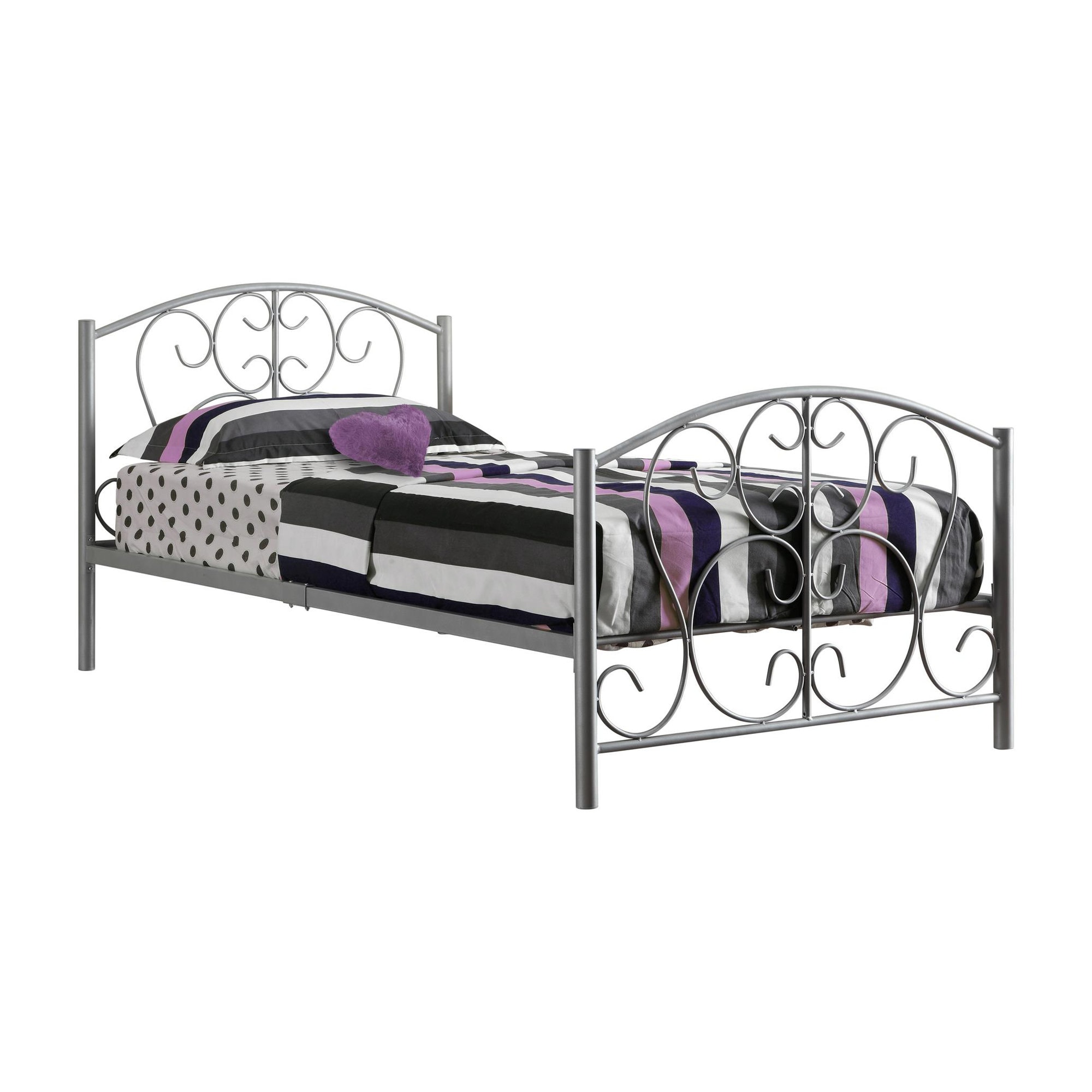 Monarch Specialties Silver Twin Metal Bed Frame At Lowes.com