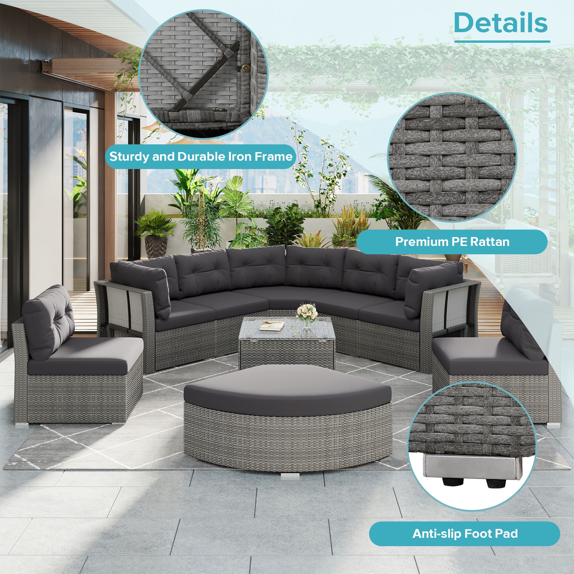 CESICIA R25-10P-BK Patio-Conversation-Sets - View #12
