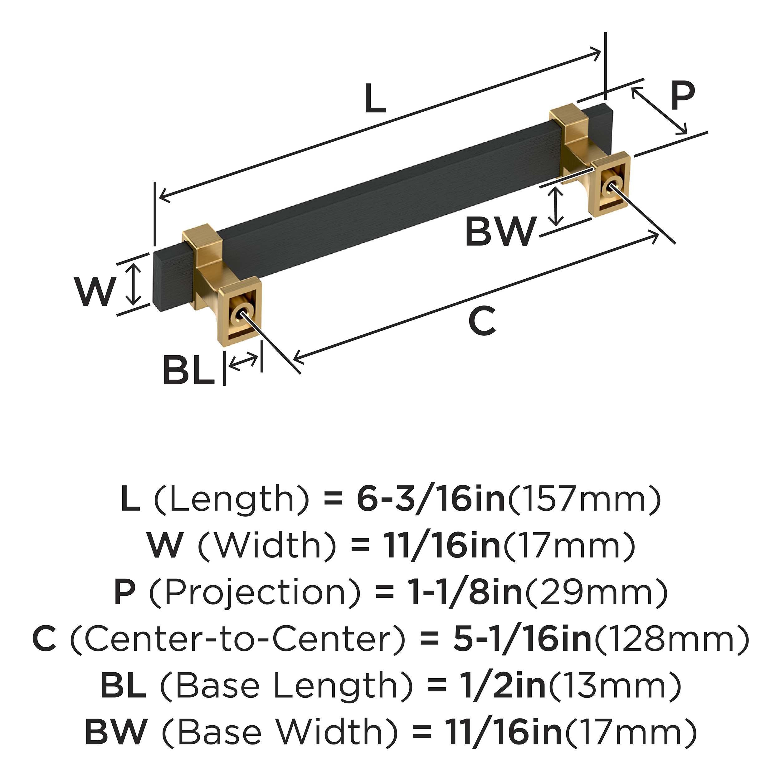Amerock BP36682BMBCZ Cabinet-Pulls - View #4