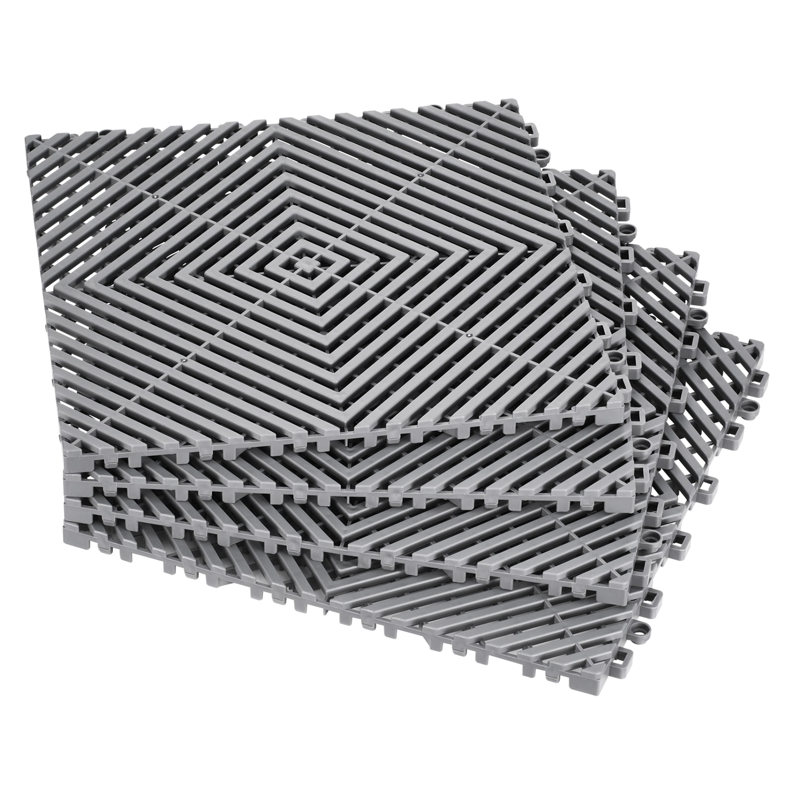 GIVIMO Interlocking Drainage Mat 40-pc - 12-in x 12-in Modular Floor Tile - Non-Slip Gray PP - Garage Garden Kitchen Outdoor Shower