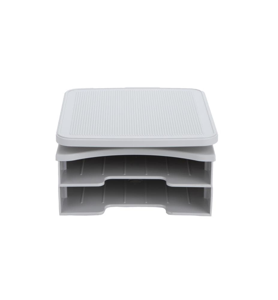 Mind Reader FILSWIV2-WHT  2 Tier File Organizer, Document Folder Sorter Organizer, 360 Degree Swivel Function, Paper Organization For Office, Home, Classroom, White