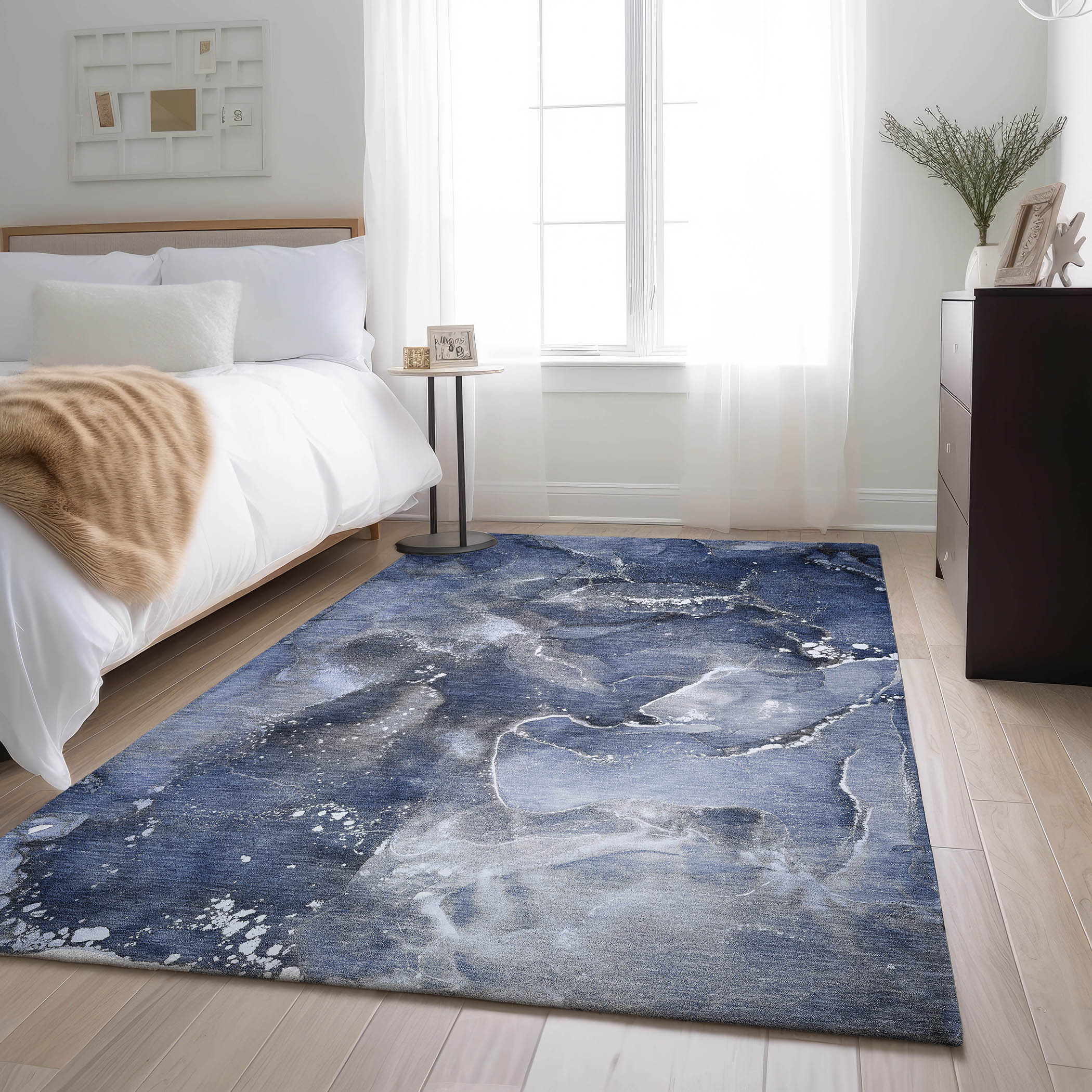 Addison Rugs AMF506BU2X8 Mayfield AMF506BU 2 x 7 (ft) Loomed Polyester Blue Rectangular Indoor Abstract Machine washable Area rug