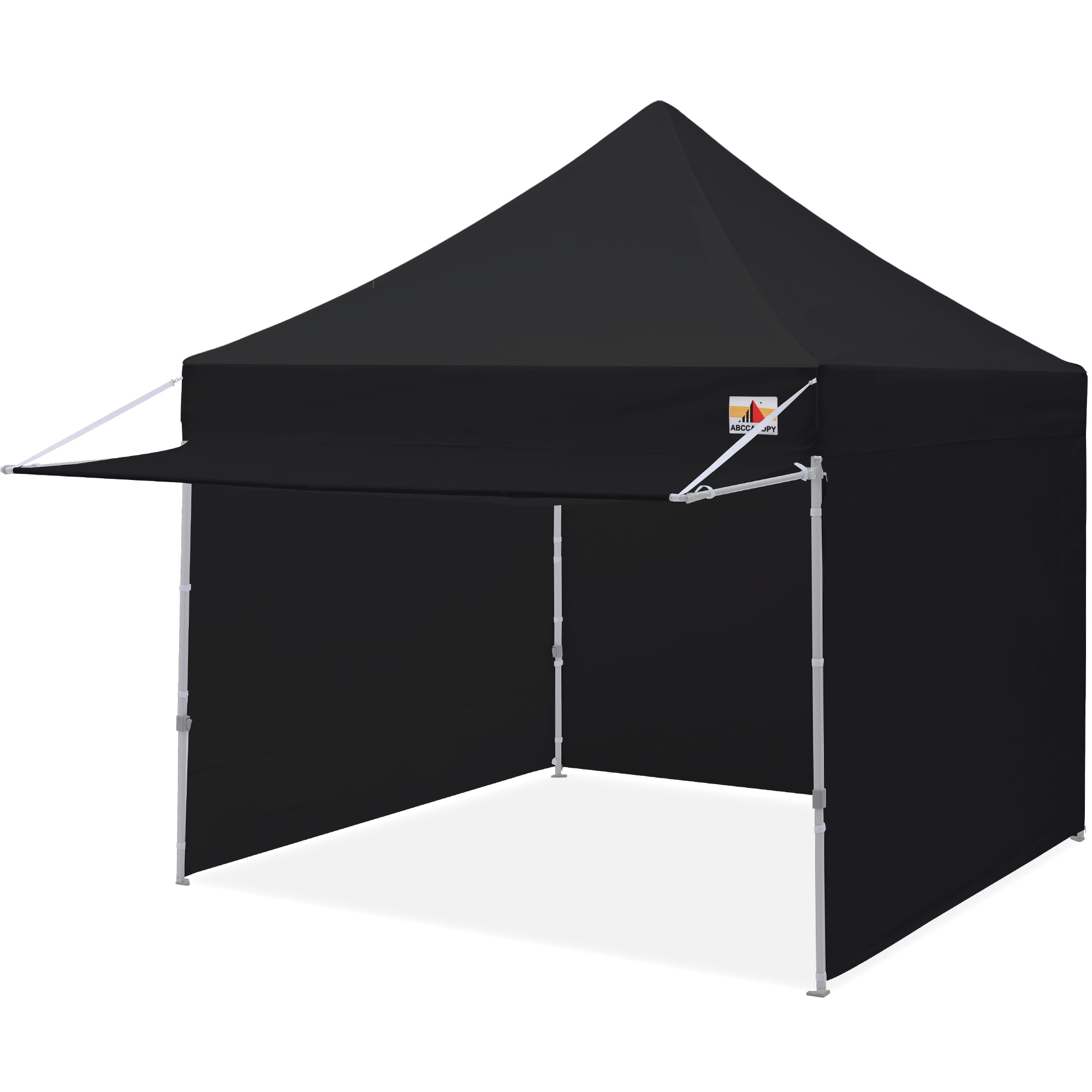 10-ft x 10-ft Square Black Pop-up Canopy Polyester | - ABCCANOPY ZYBPKG-BK