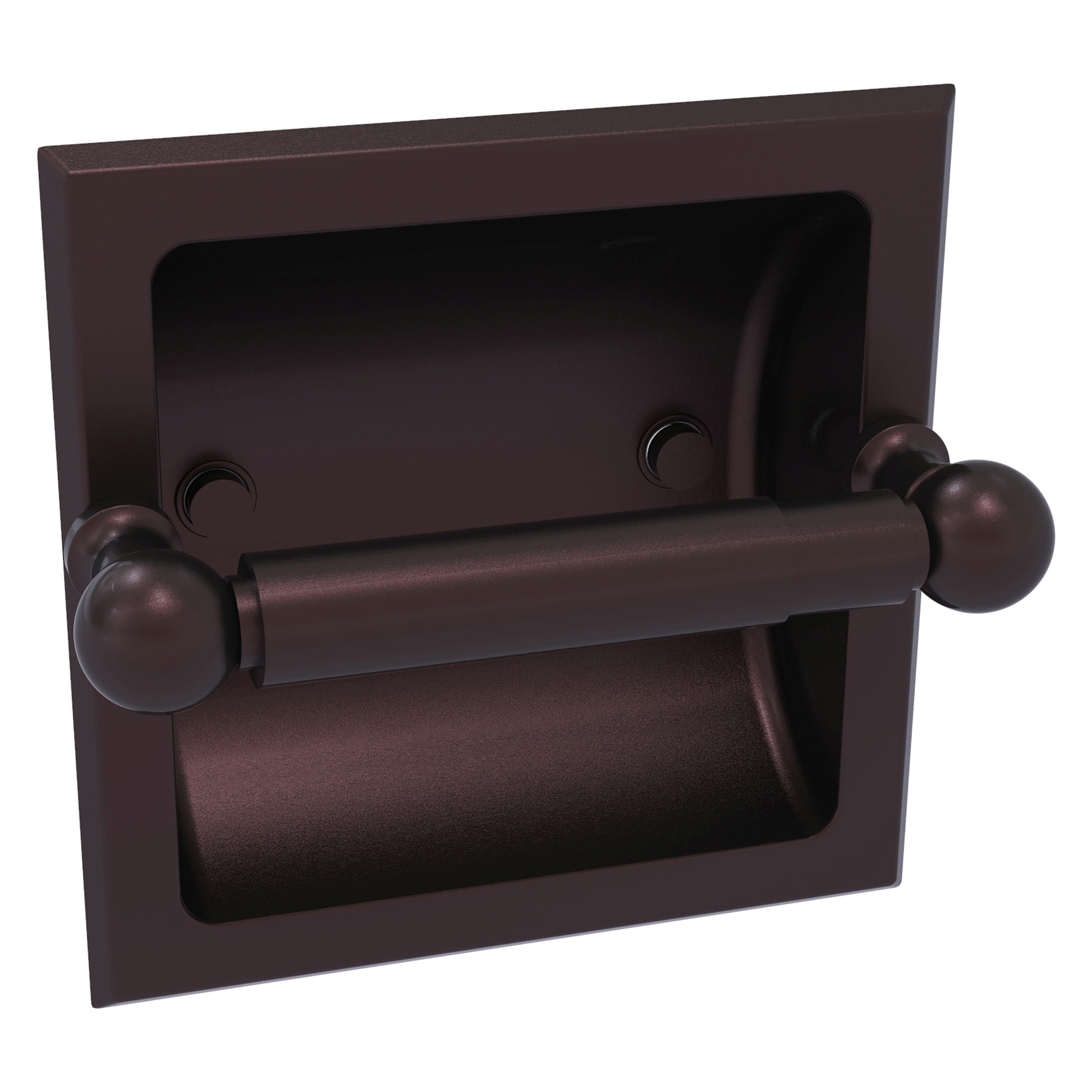 Allied Brass DT-24C-ABZ Dottingham Antique Bronze Recessed Double post Toilet Paper Holder 1 -Rolls with Storage