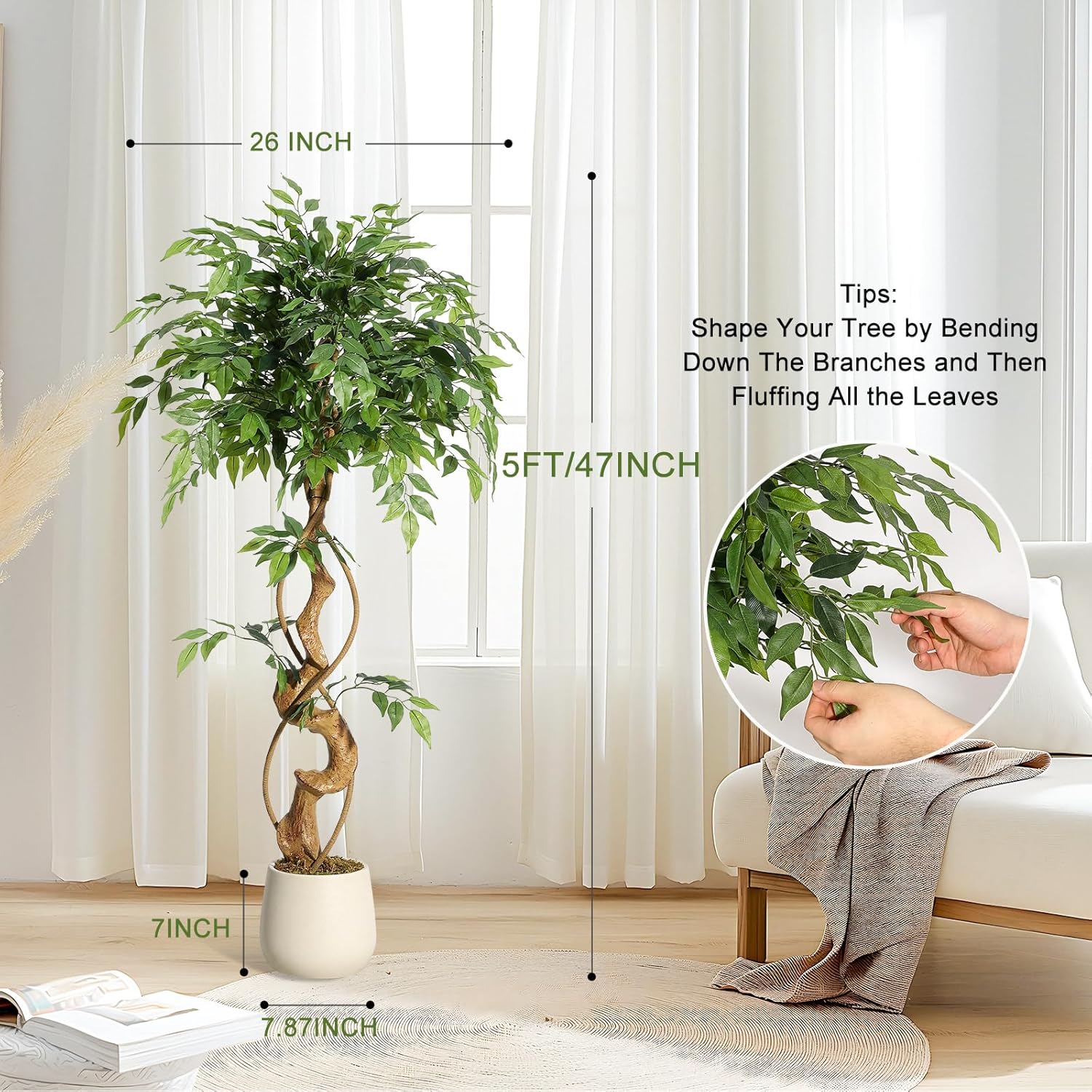 WhizMax LHFLS-PHK-33CBHMWR Artificial-Plants-Trees - View #3
