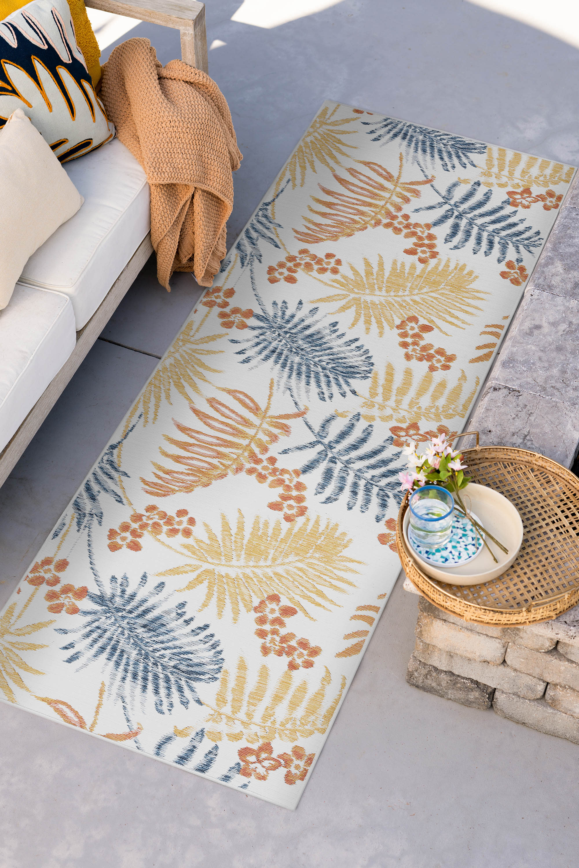 Tayse FLO1201 2X8 Flora 2 x 8 (ft) Loomed Polypropylene Multi Rectangular Indoor/Outdoor Runner rug