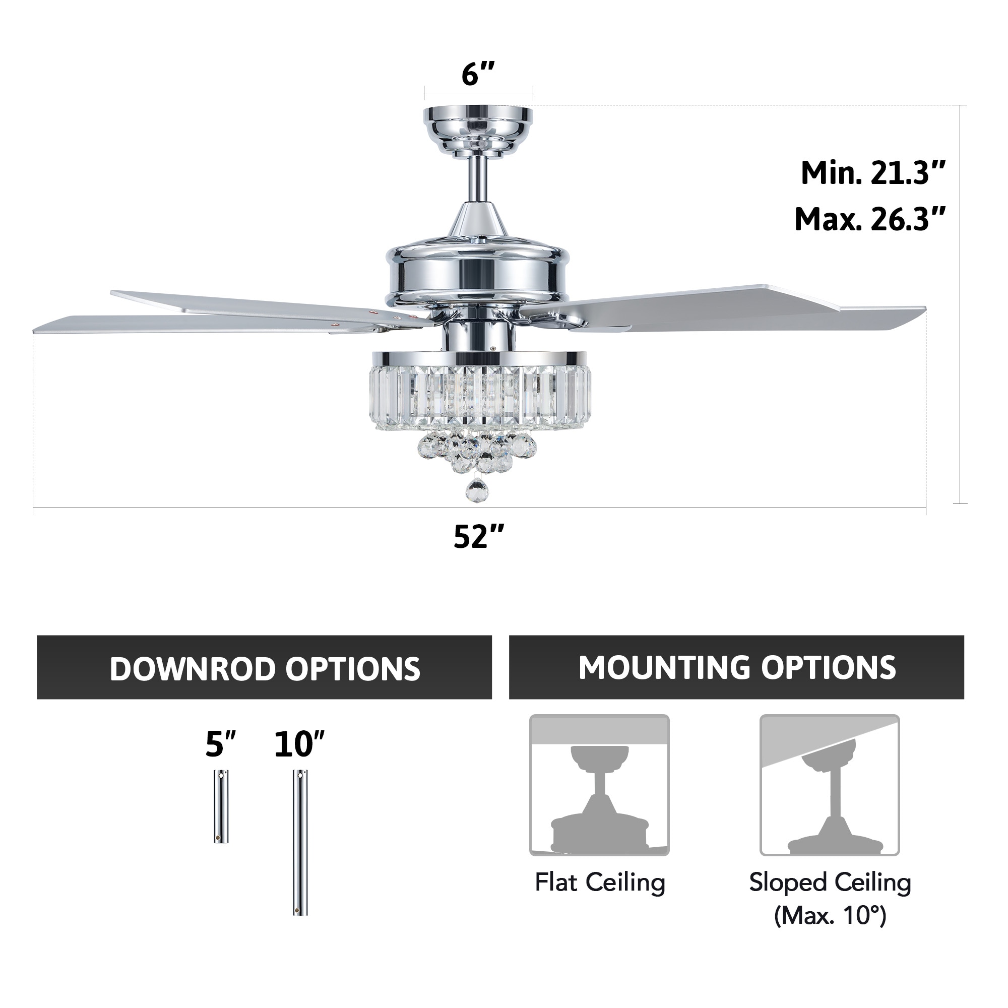 CO-Z CFN-13CR-NI Ceiling-Fans - View #10