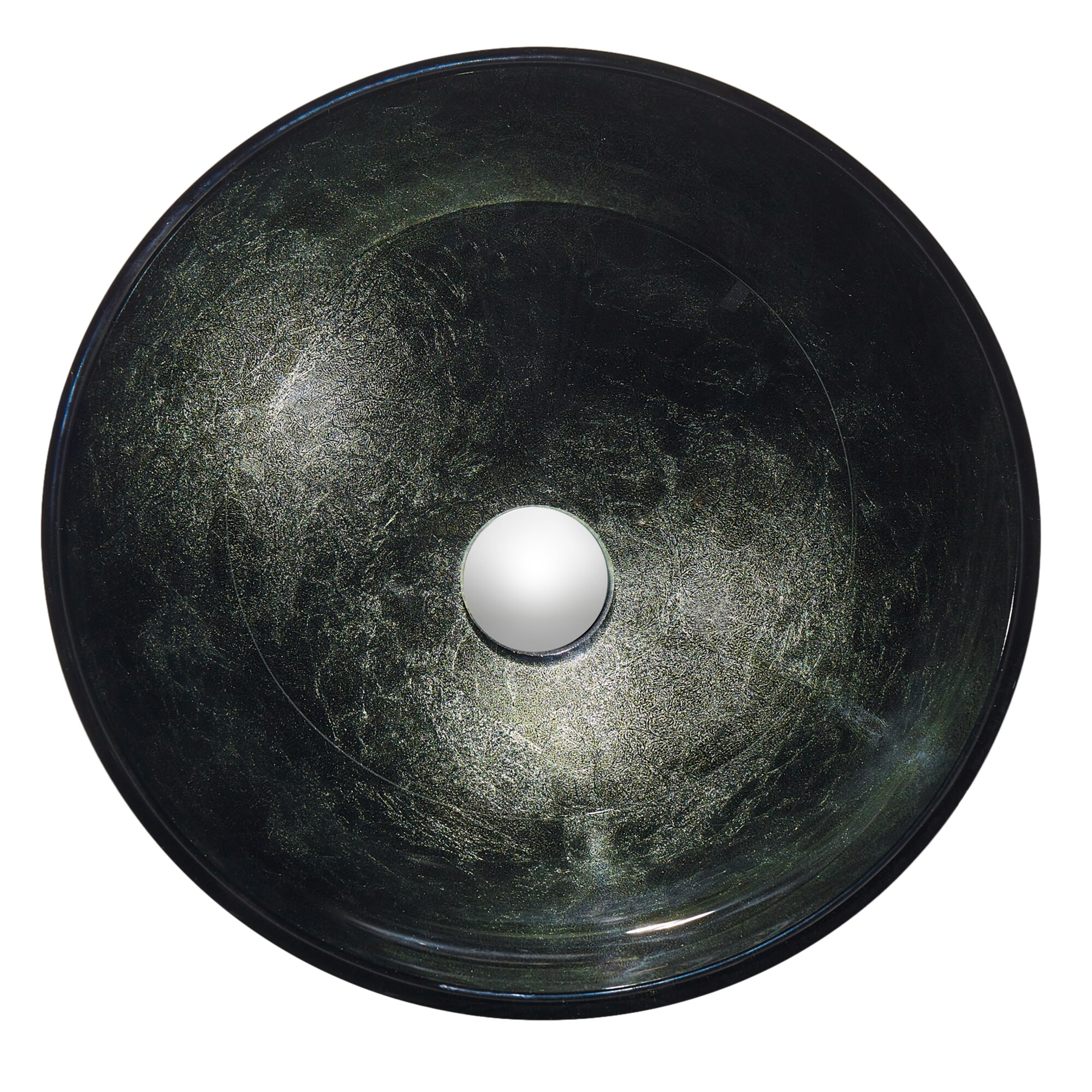 Stellar Black Glass Circular Above-Counter Bathroom Sink