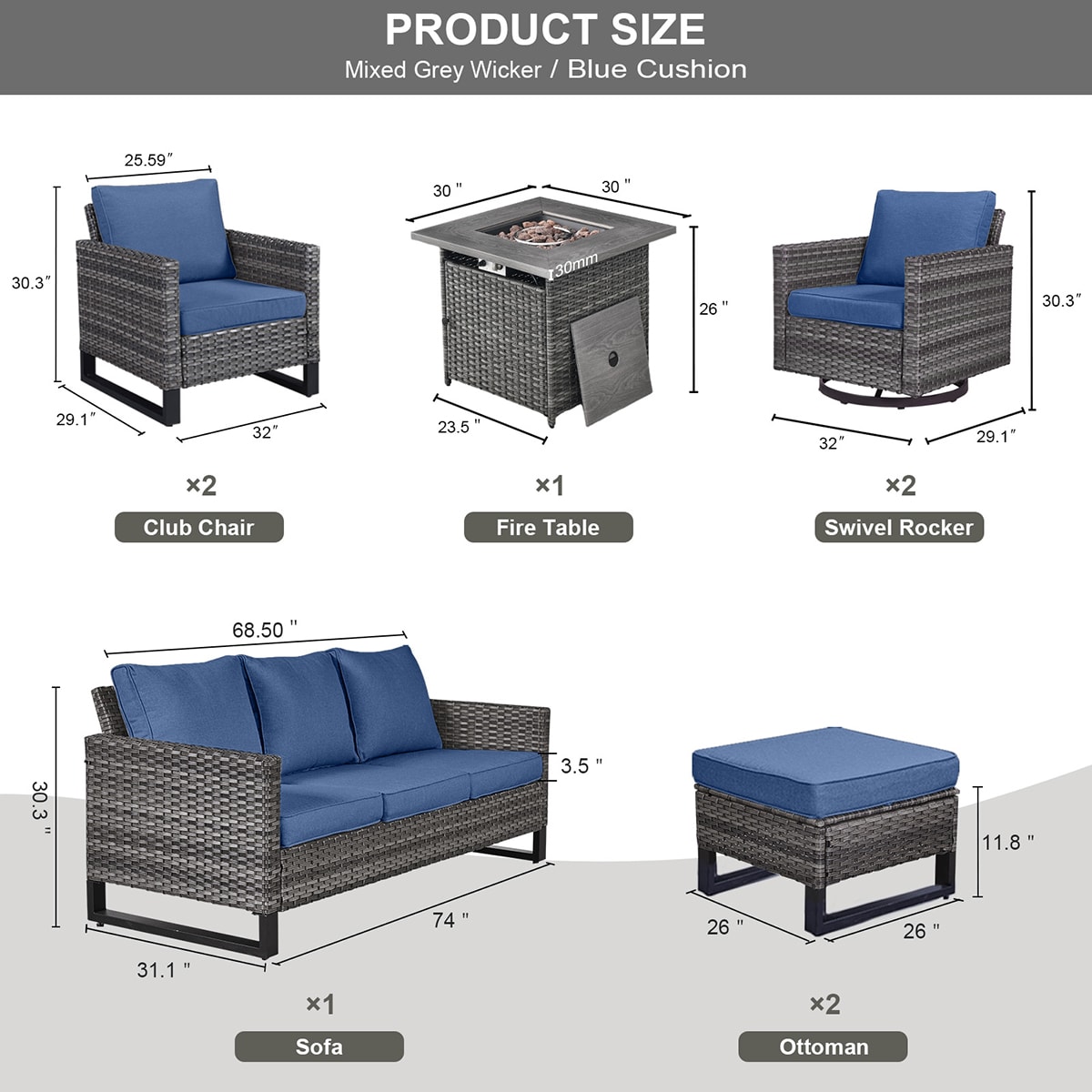 Rilyson FS062063069099070-1 Patio-Conversation-Sets - View #4