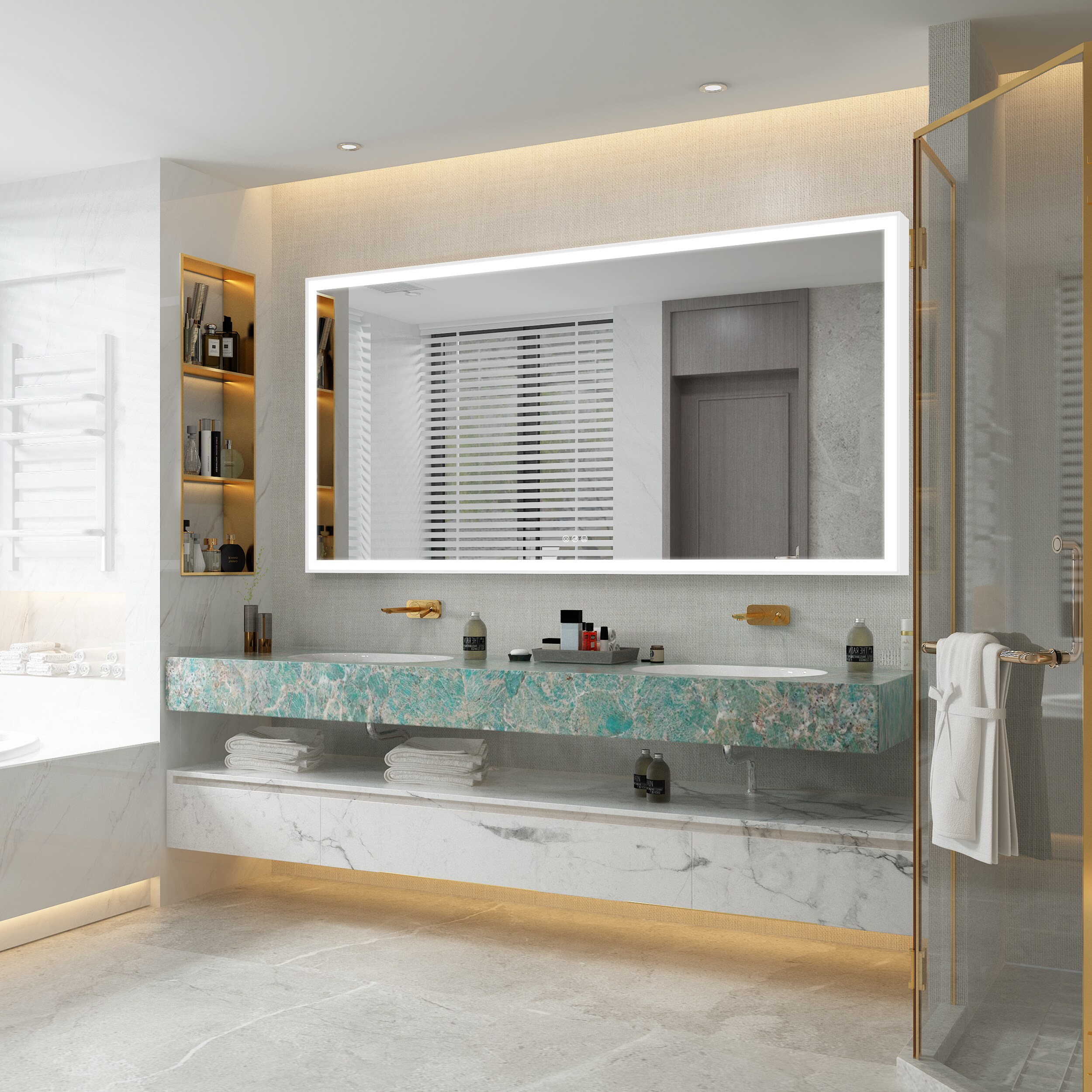 WELLFOR M1FM8442WT Framed-Bath-Mirrors - View #4