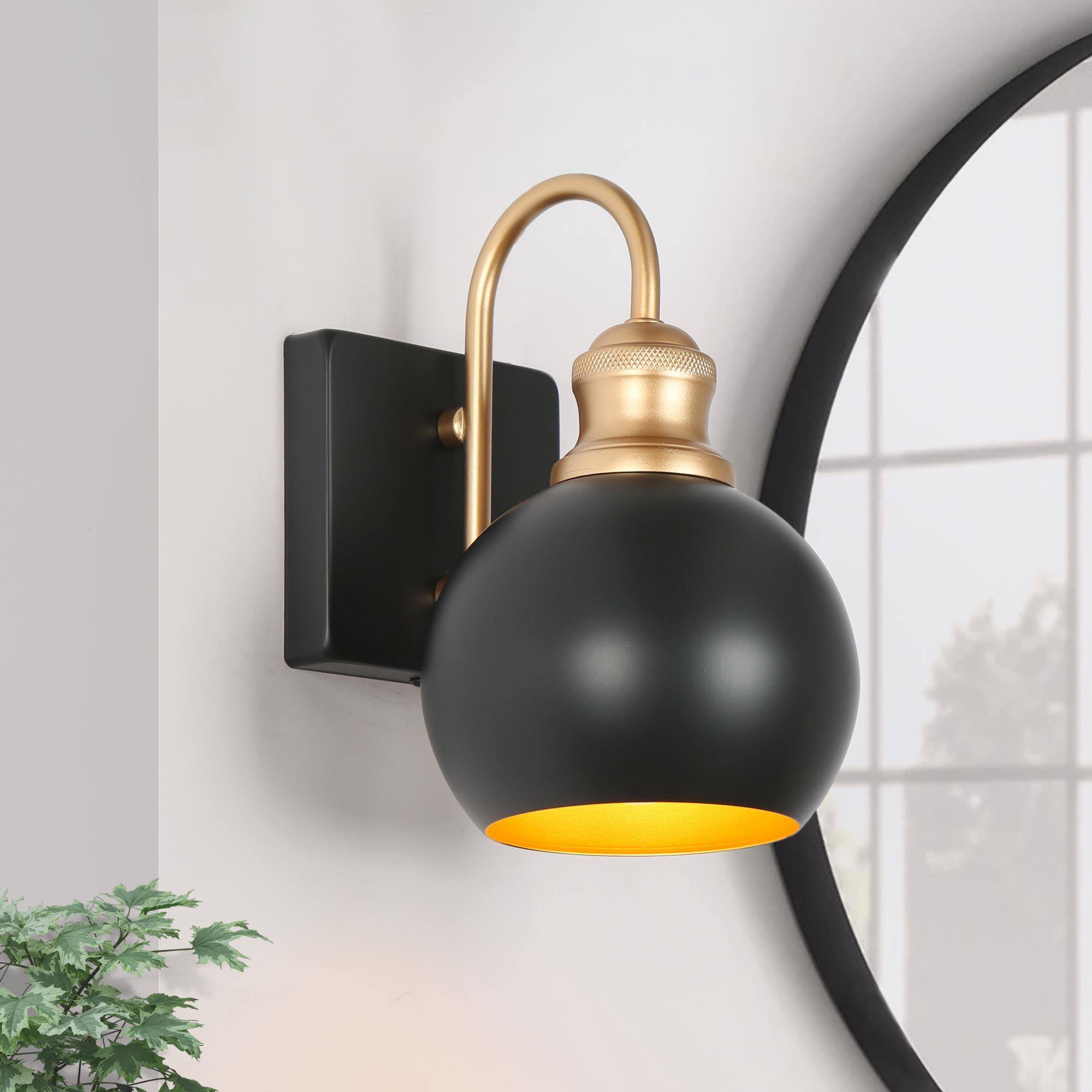 Uolfin JZQAVE-LWS252W1-68 5.5-in W 1 -Light Matte Black Wall Sconce