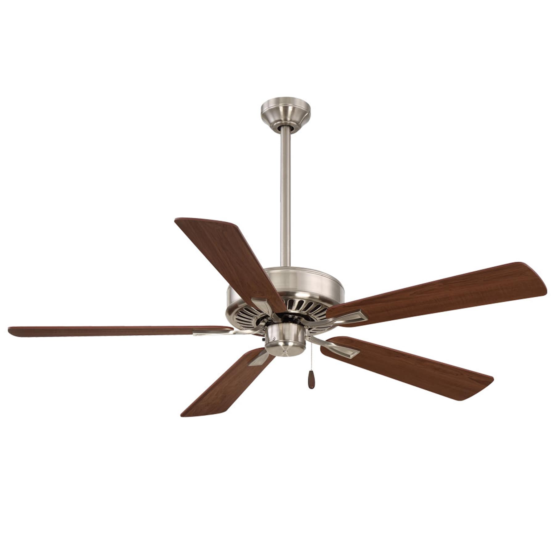 Minka Aire F556-BN/DW Contractor Plus 52-in Brushed Nickel with Medium Maple/Dark Walnut Blades Ceiling Fan Without Light ( 5 -Blade )