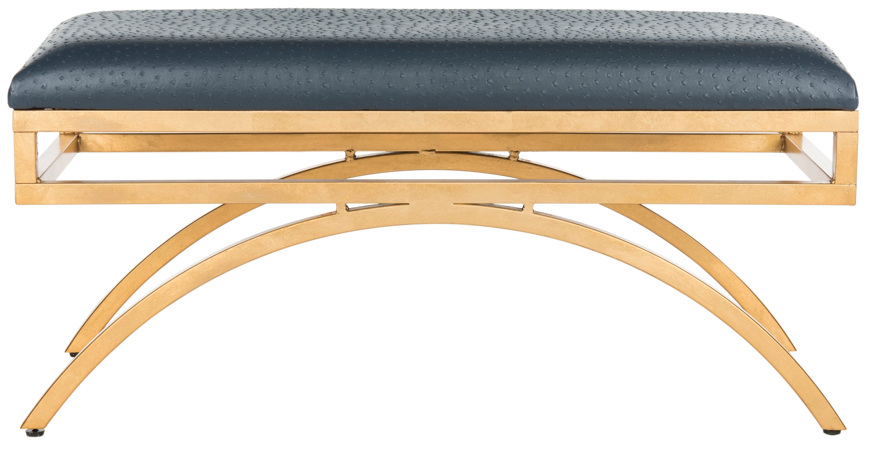 Safavieh FOX6250B Moon Modern Navy/Gold Accent Bench 43.2-in x 18.0-in x 18.1-in