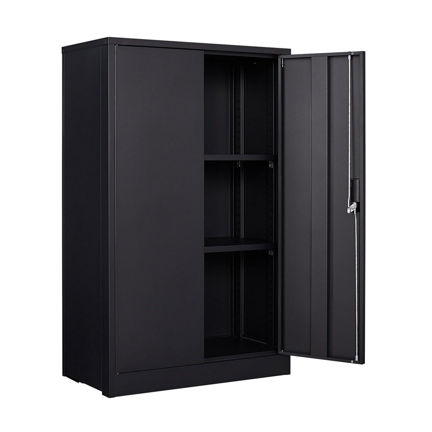 Siavonce XH52739 2 -Shelf Black Office Cabinet