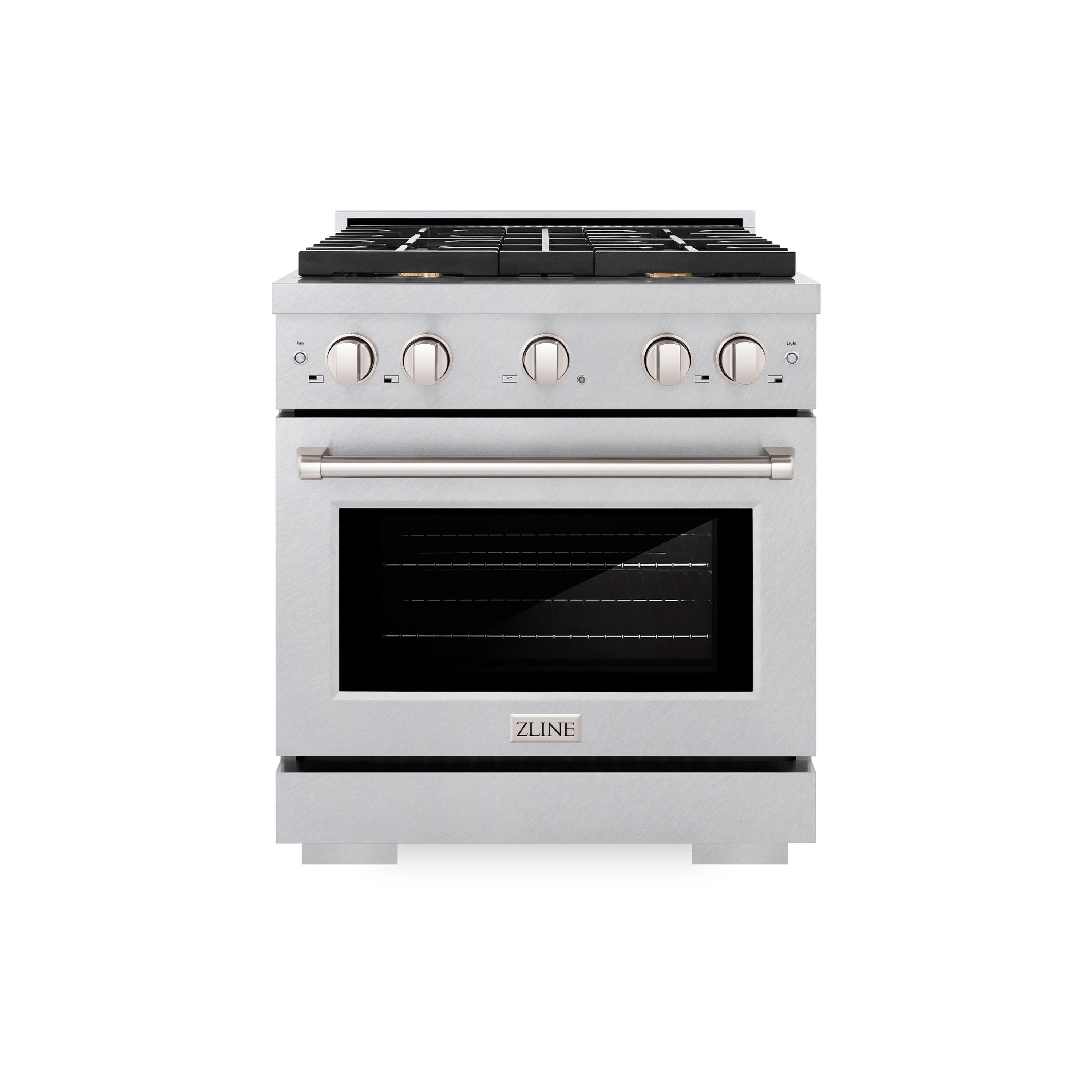 ZLINE KITCHEN & BATH SGRS-BR-30 Paramount 30-in 4 burners 4.2-cu ft Convection Oven Freestanding Natural Gas Range ( Satin Stainless Steel w/Brass Burners )