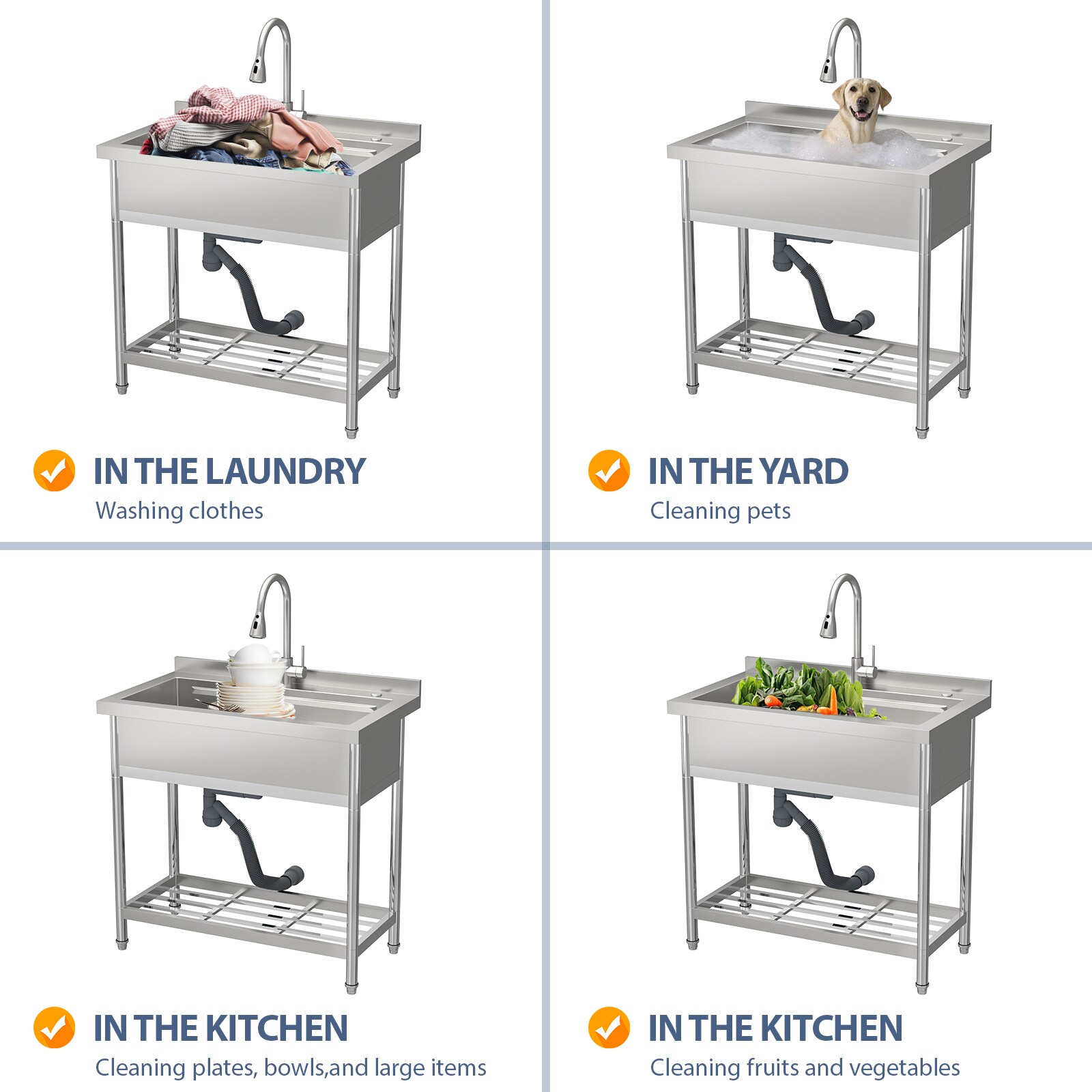 Lordear LD-SYSC4 Laundry-Tubs-Utility-Sinks - View #11