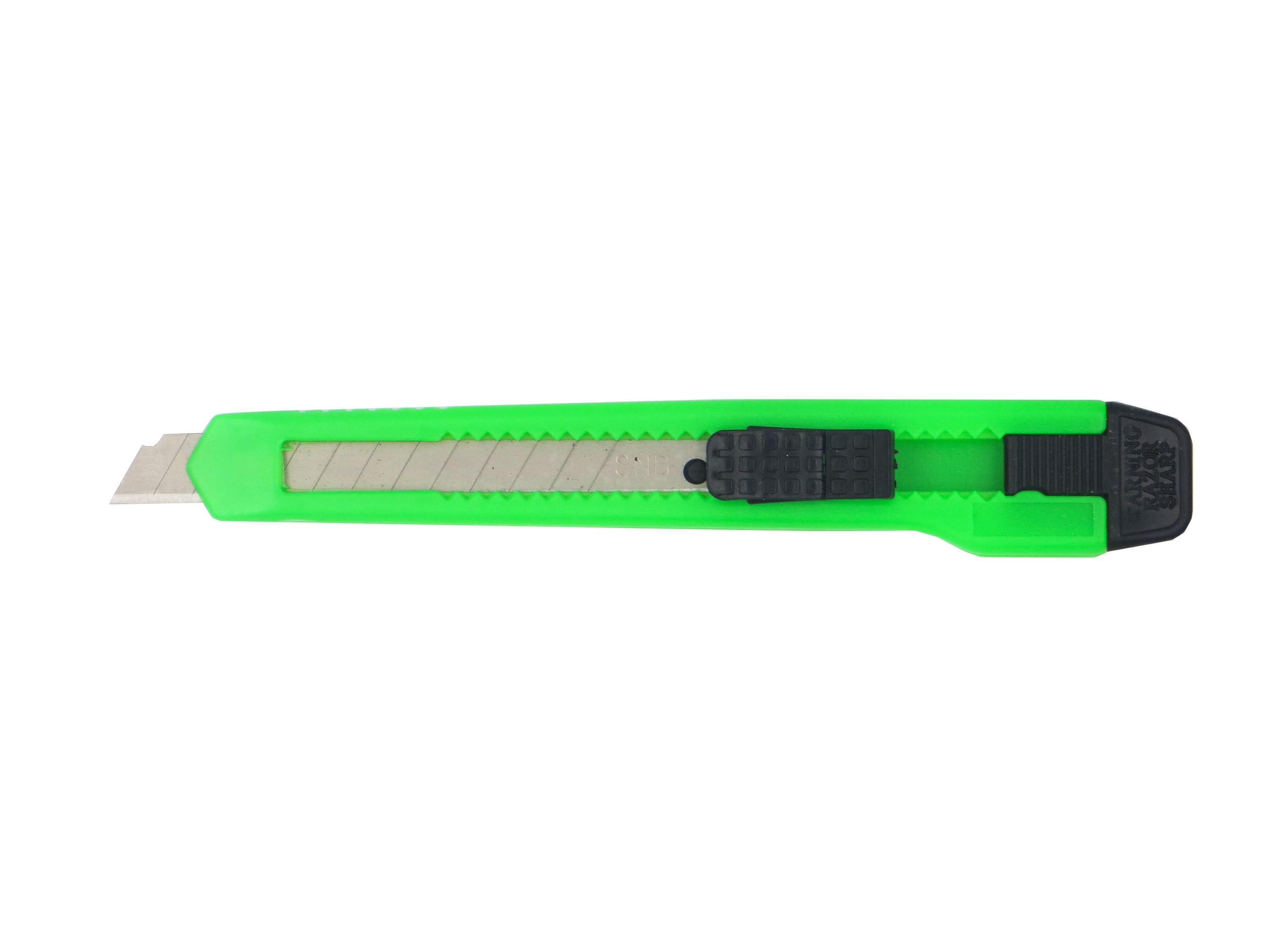 Full Size Retractable Box Cutter, Plastic Handle, Green, 6/Box