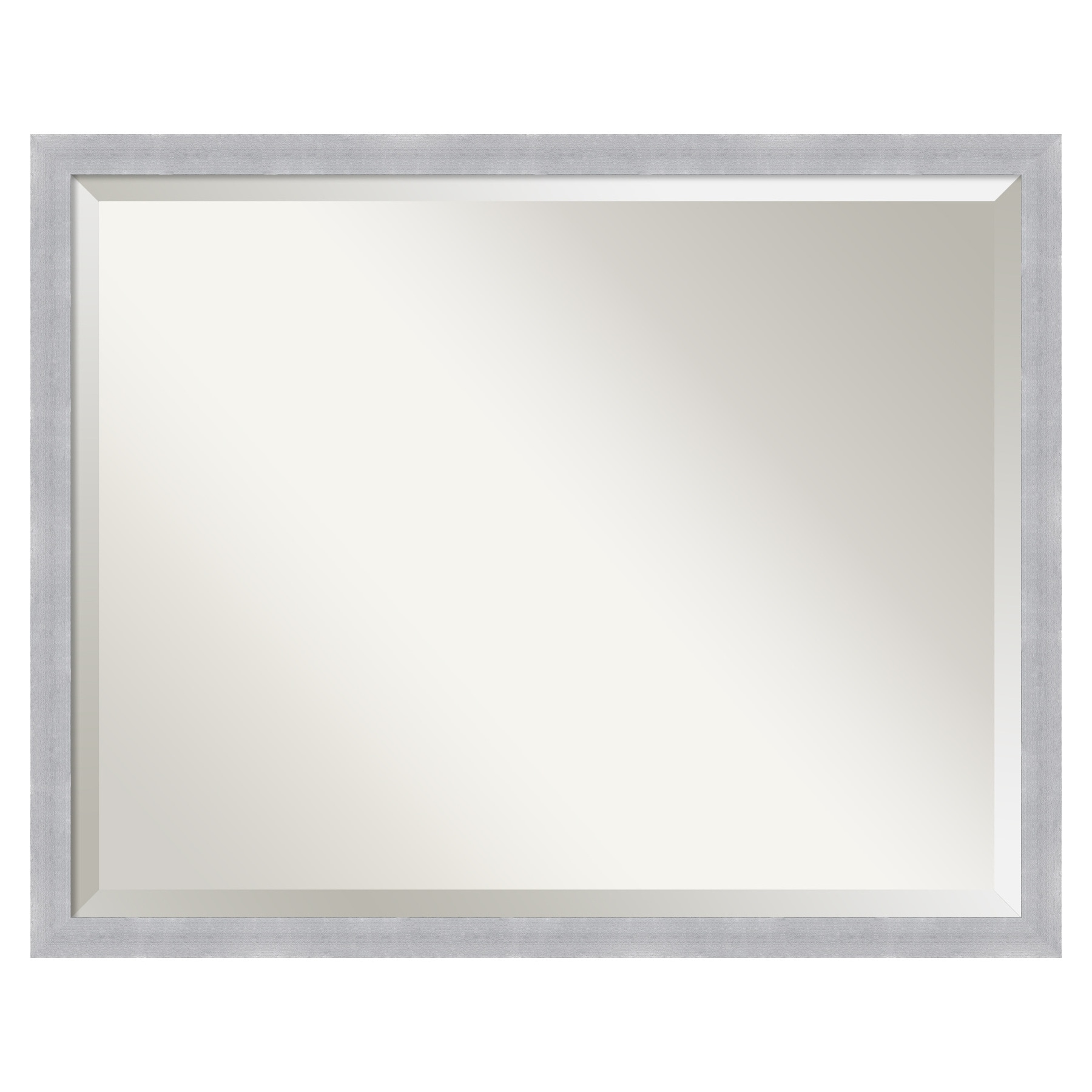 Amanti Art A17005480148 Grace Brushed Nickel 30-Inches W x 24-Inches H Rectangle Grace Brushed Nickel Narrow Framed Wall Mirror