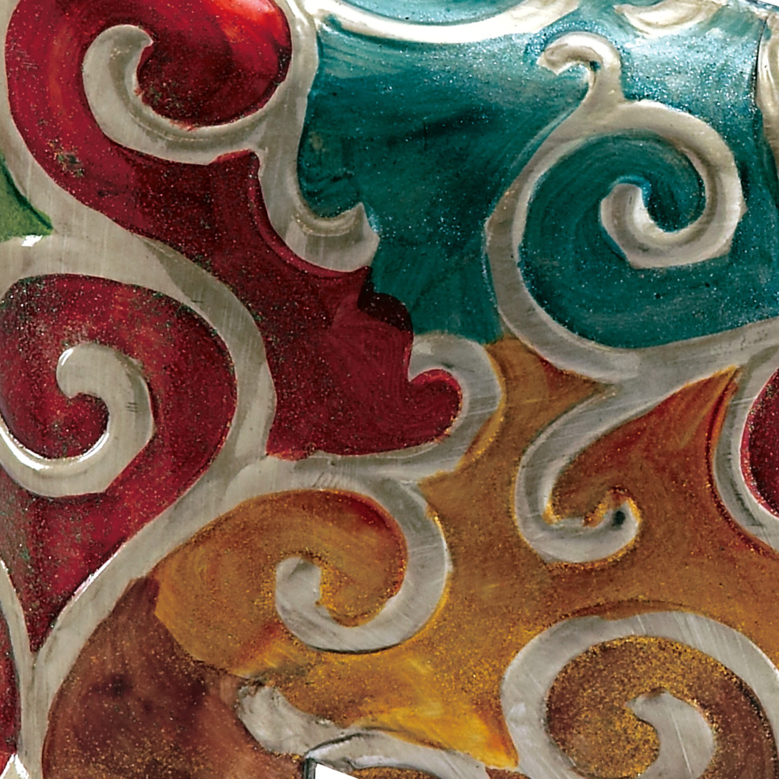 Extra Large Multicolor Metal Giraffe Sculpture with Embossed Detailing