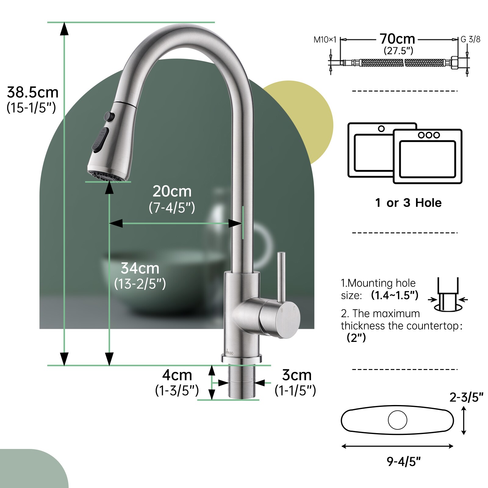 APPASO APS327BN Kitchen-Faucets - View #3