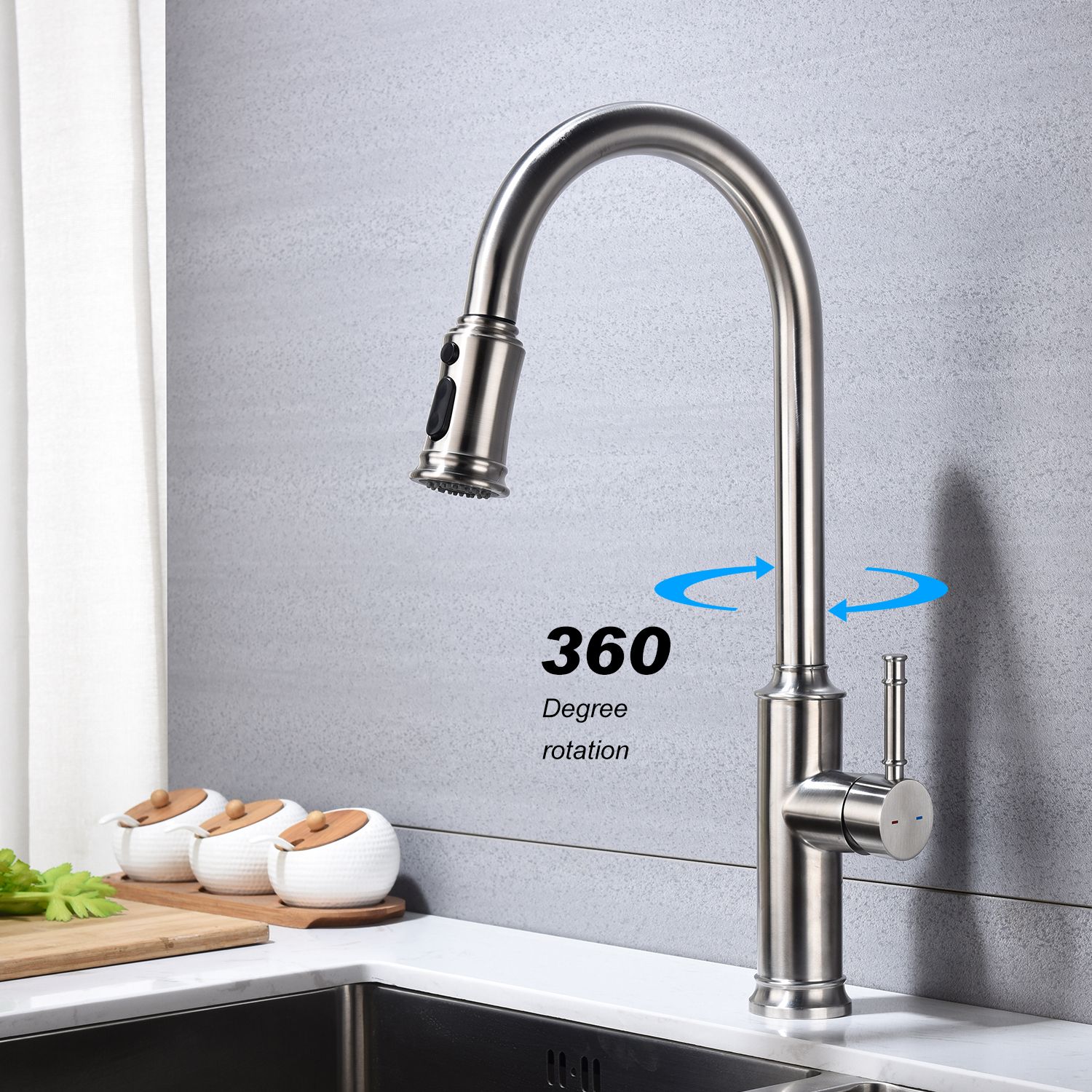 JUSHUA PQ-HHVE7G Kitchen-Faucets - View #3