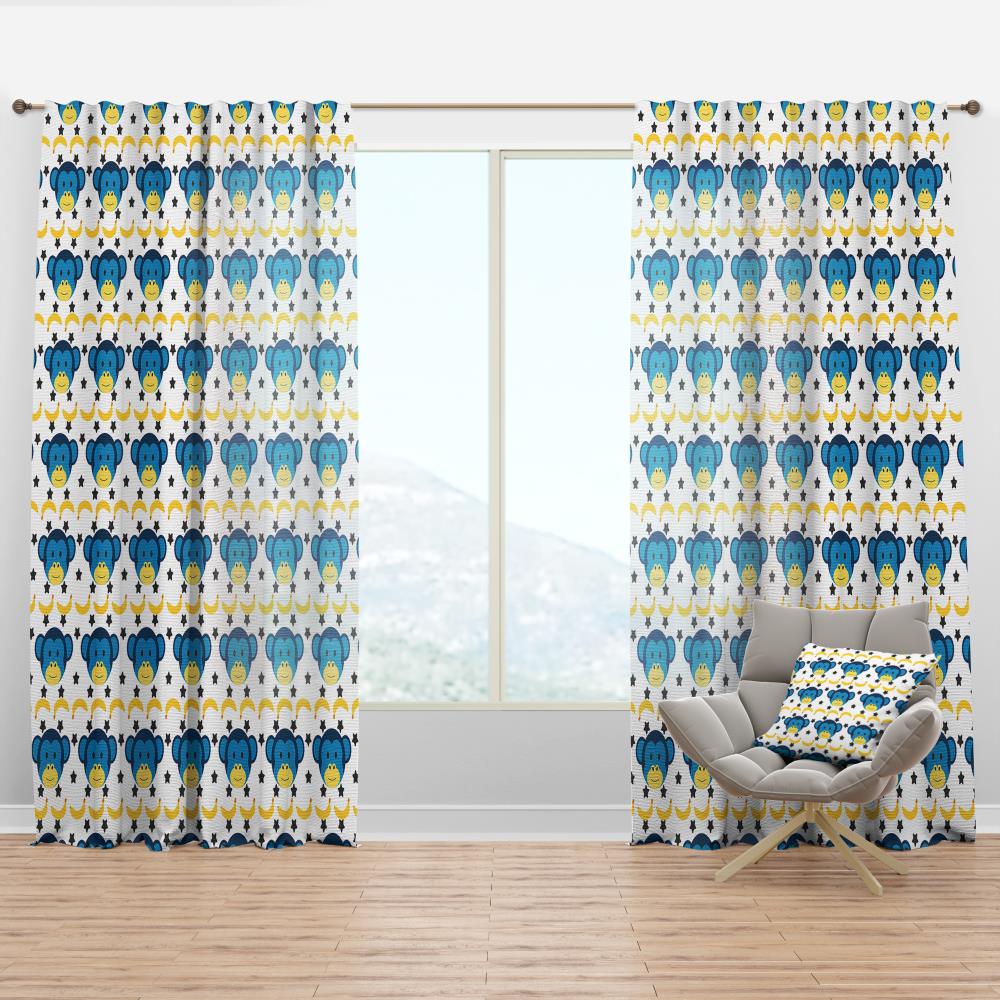 Designart CTN19016-52-90 90-in Blue Room darkening Thermal lined Rod pocket Single curtain panel
