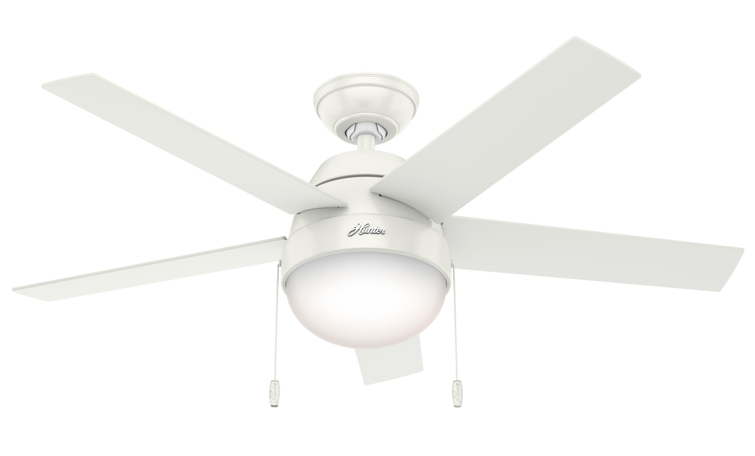 Hunter  46" Anslee Low Profile Fresh White Ceiling Fan with Light 
