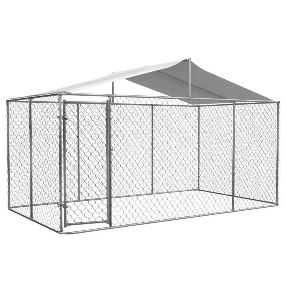 Kahomvis Xx large 91 lb Wire Dog Kennel Roof Outdoor 13.1 ft L x 7.5 ft W x 7.6 ft H CX QPW1 024 at Lowes