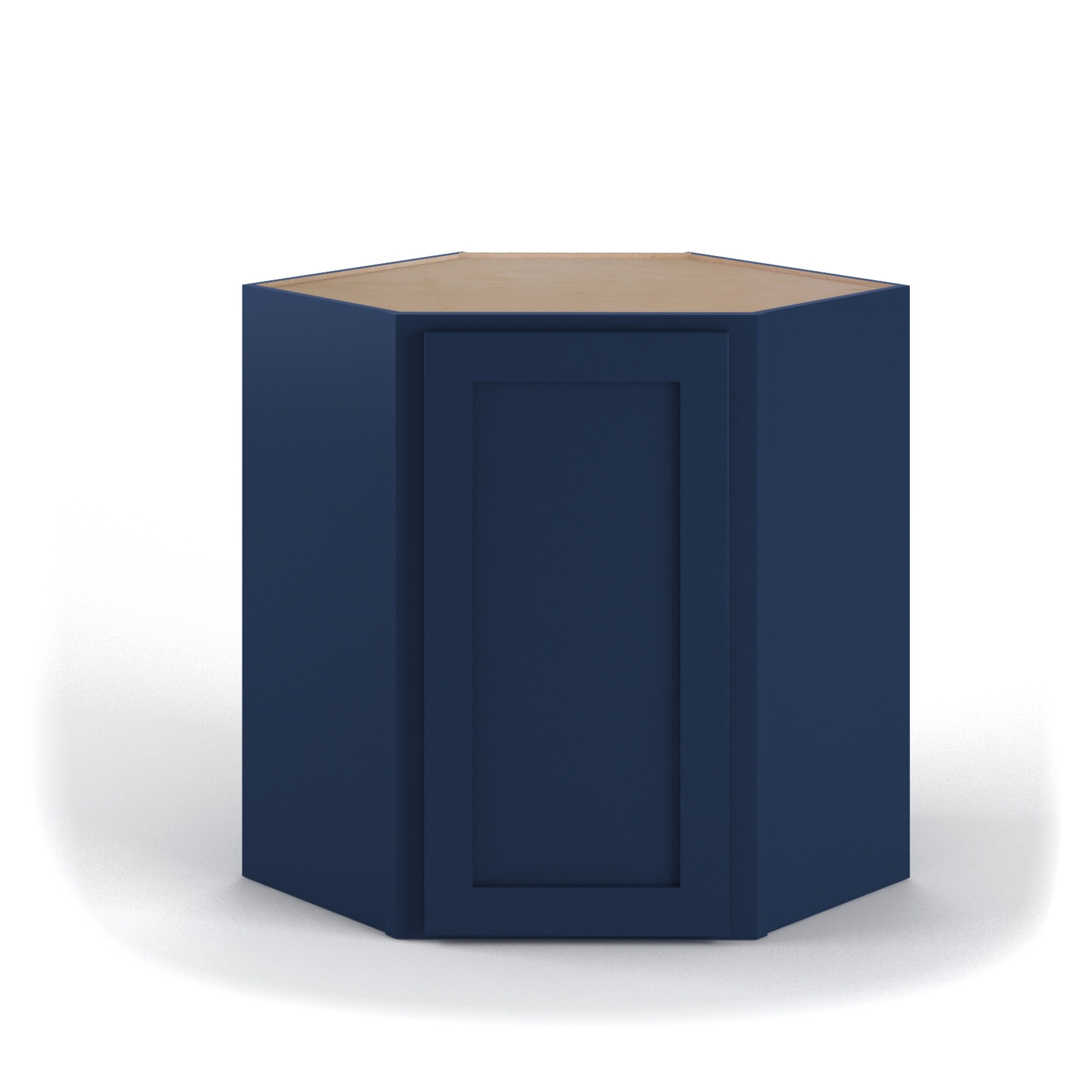 Valleywood Cabinetry 24-in W x 30-in H x 24-in D Marine Blue Birch Diagonal Corner Wall Ready To Assemble Plywood Cabinet (Flat Panel Shaker Style)