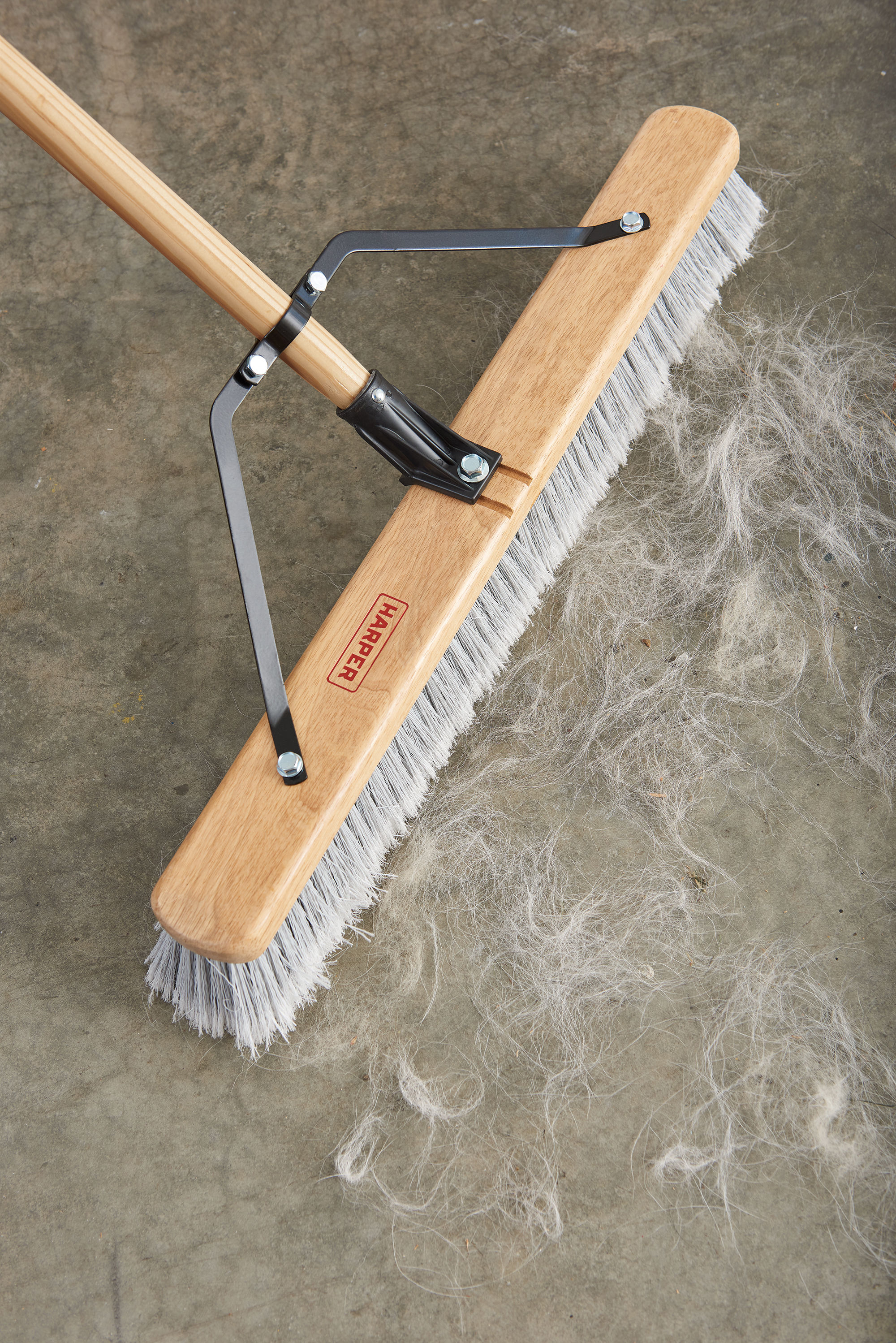 HARPER 24 in. Indoor Hardwood/Steel Handle Push Broom for Pet Hair