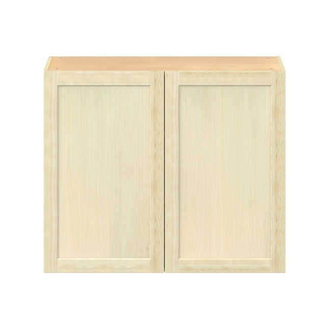 Project Source Omaha Unfinished 36 In W X 30 H 12 5 D Poplar Door Wall Ready To Assemble Cabinet Recessed Panel Shaker Style The Kitchen Cabinets Department At Lowes Com