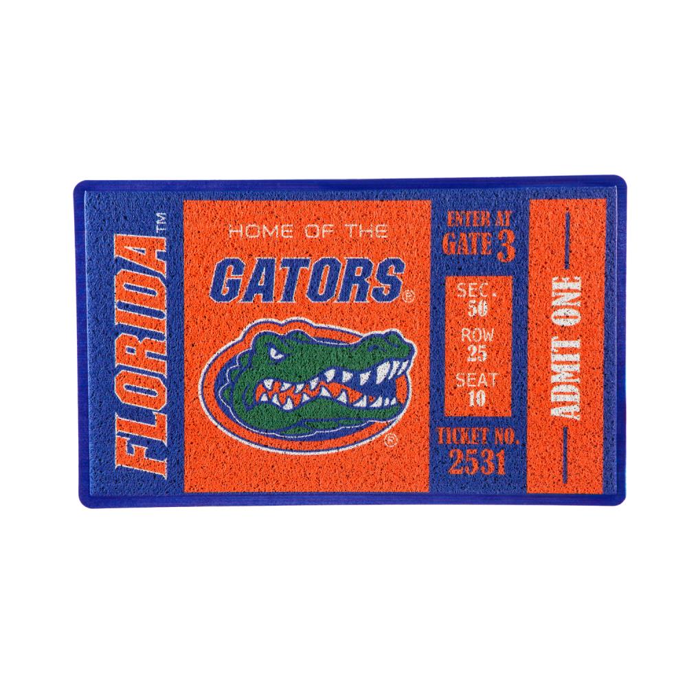 Team Sports America 41LM939 Florida Gators 2-ft x 3-ft Multi PVC Rectangular Outdoor Decorative Sports Door Mat