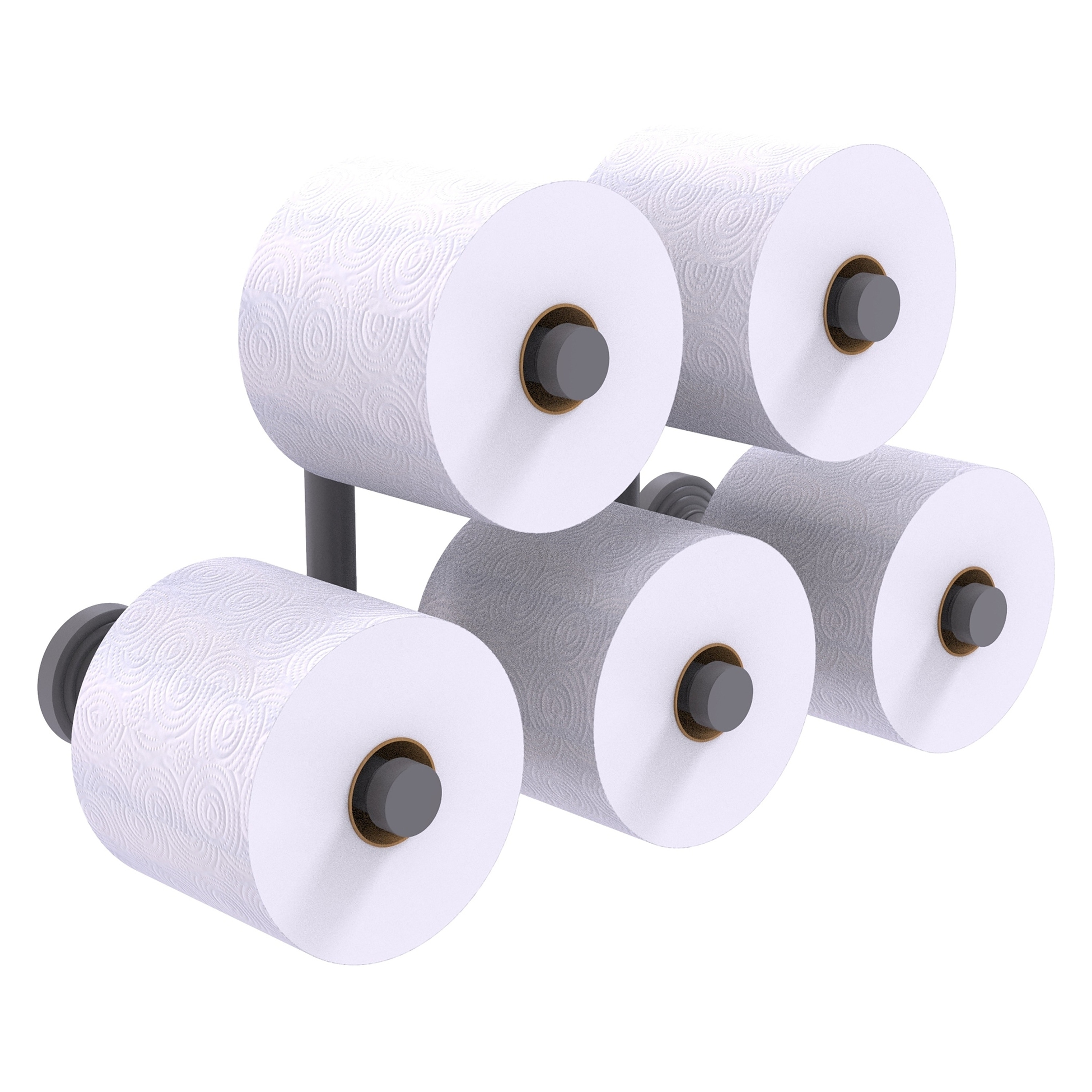 Allied Brass WP-24-5-WHM Waverly Place Matte White Wall mount Double post Toilet Paper Holder 5 -Rolls with Storage